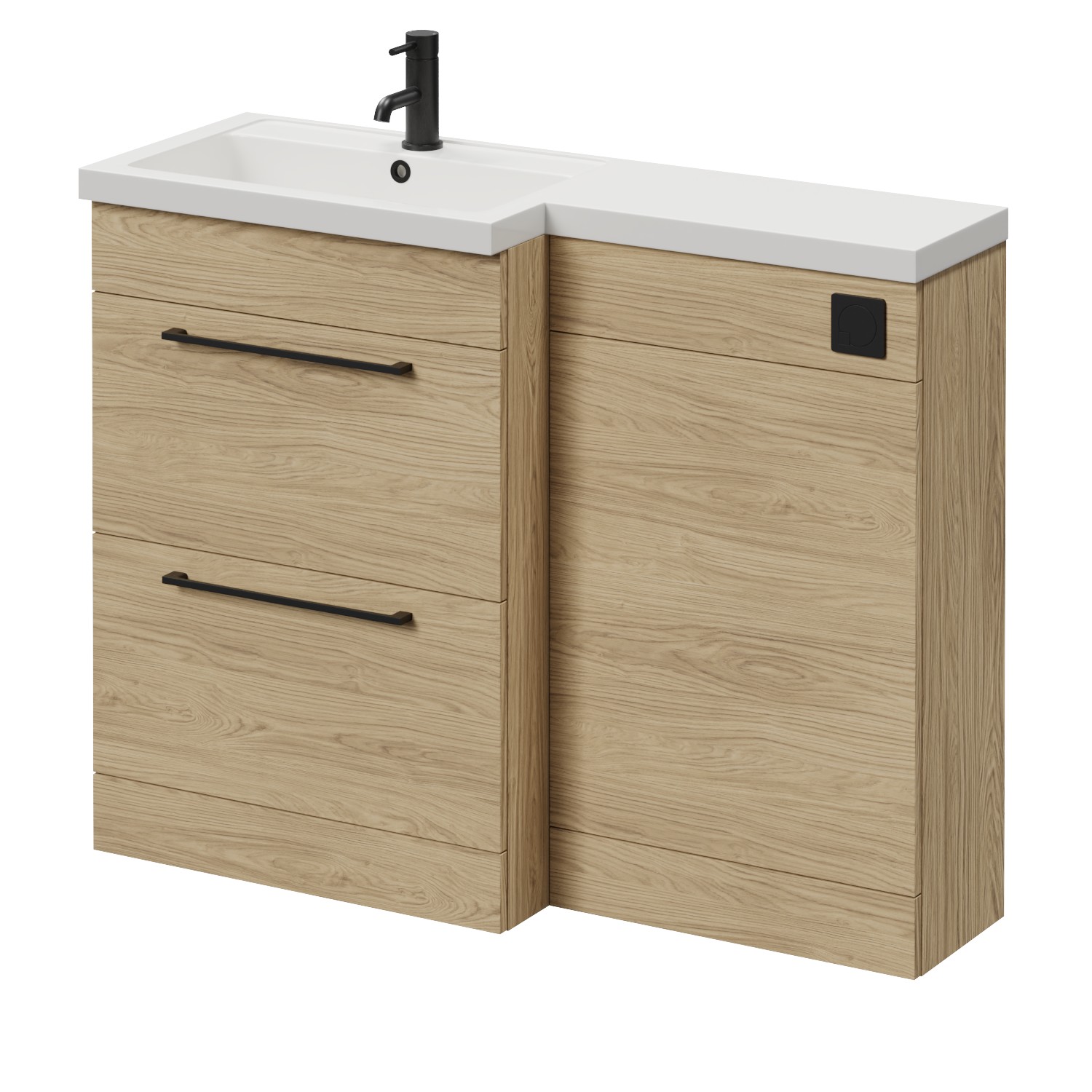 Napoli 390 2 Drawer Vanity Unit Toilet Suite with Square Left Hand Lucia Basin