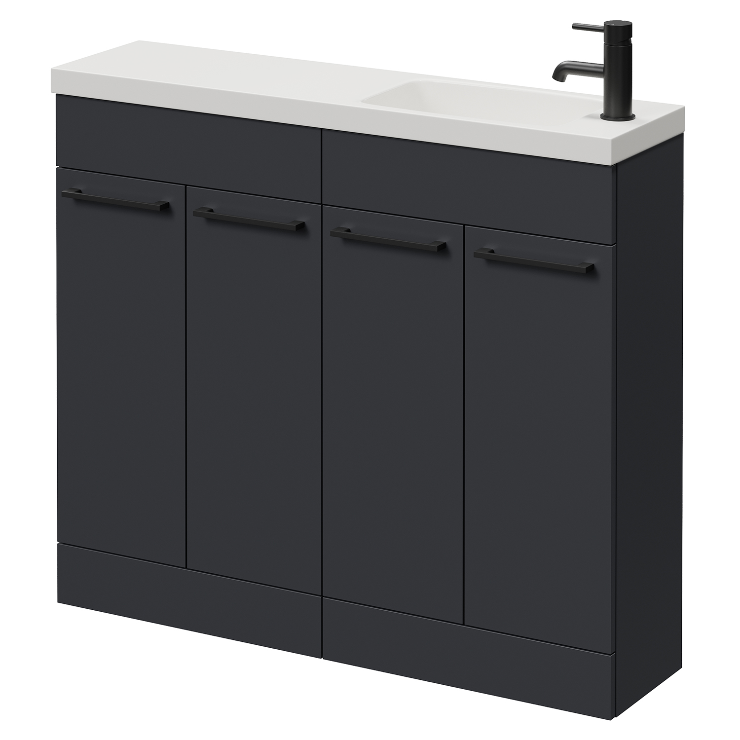 Napoli 250 4 Door Vanity Unit with Round Silvo Basin