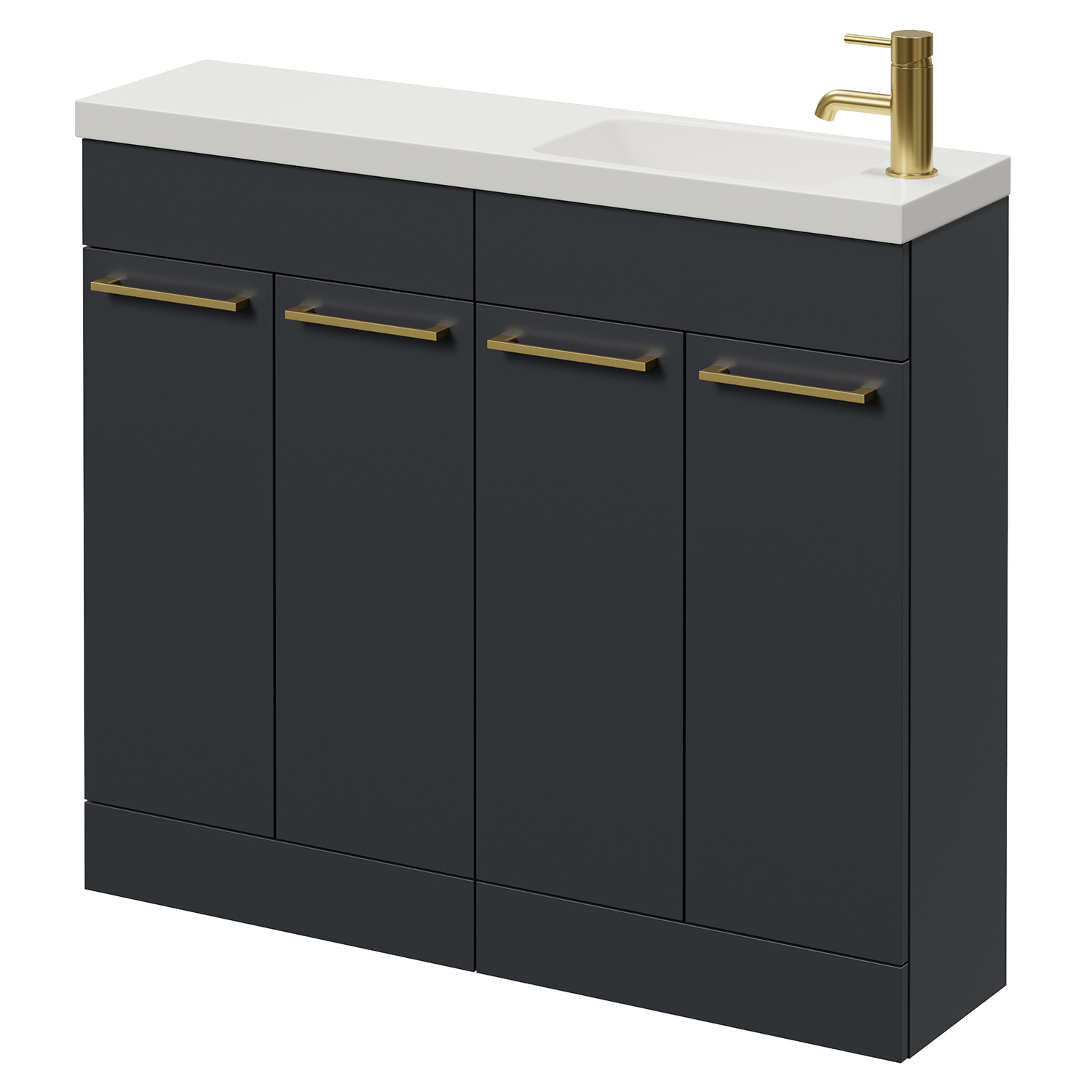 Napoli 250 4 Door Vanity Unit with Round Silvo Basin