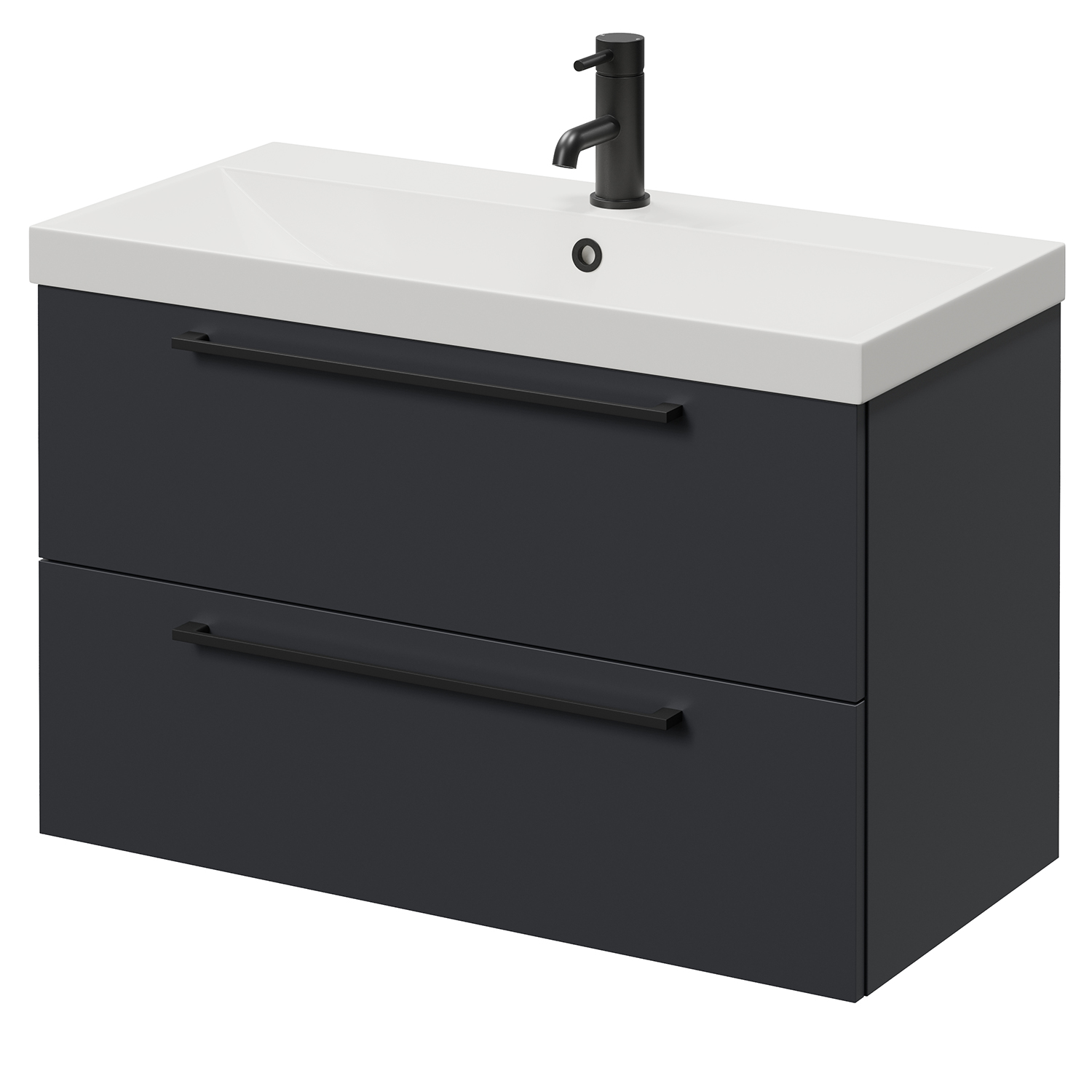 Napoli 390 Wall Mounted 2 Drawer Vanity Unit with Rimini Basin