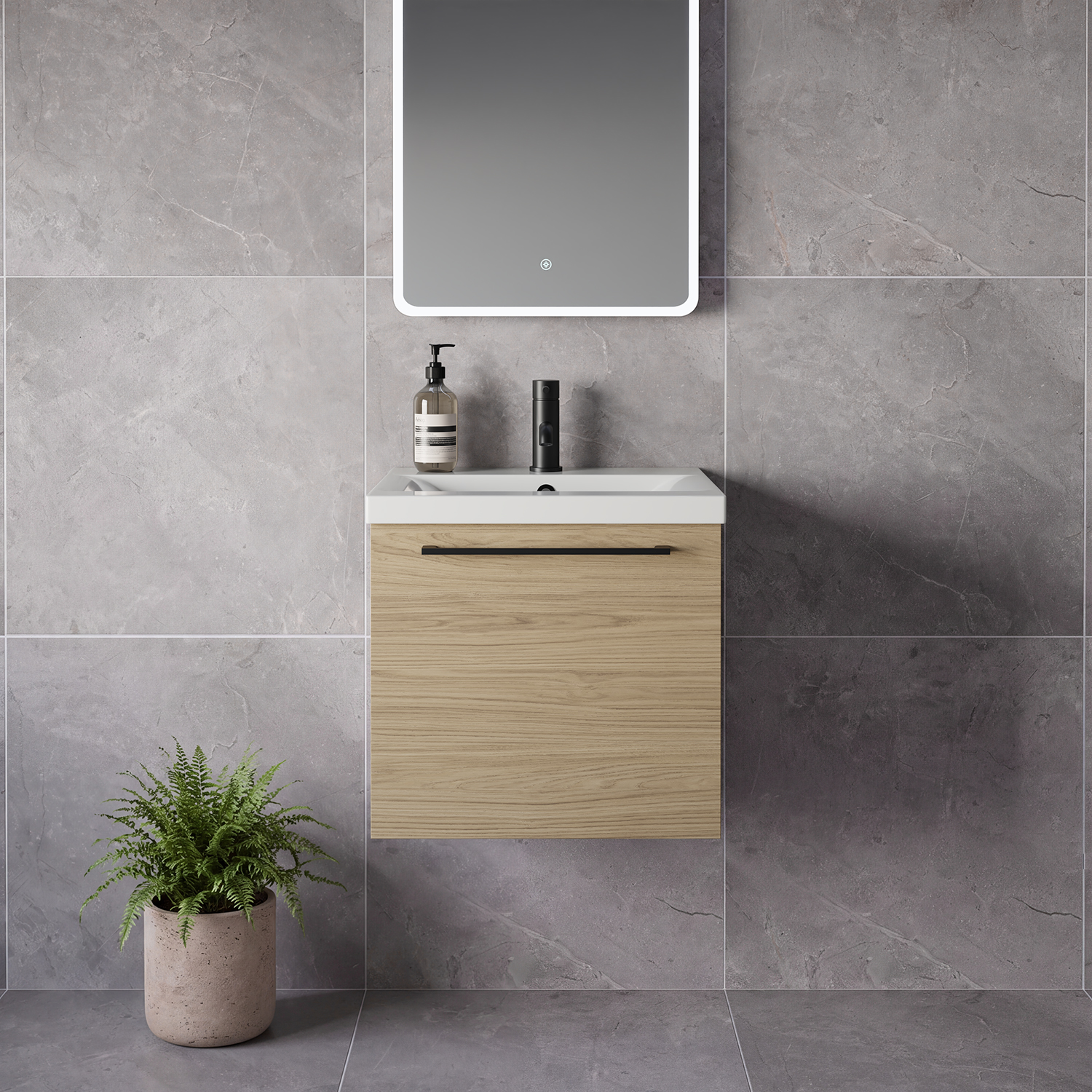 Napoli 390 Wall Mounted Single Drawer Vanity Unit with Glide Basin