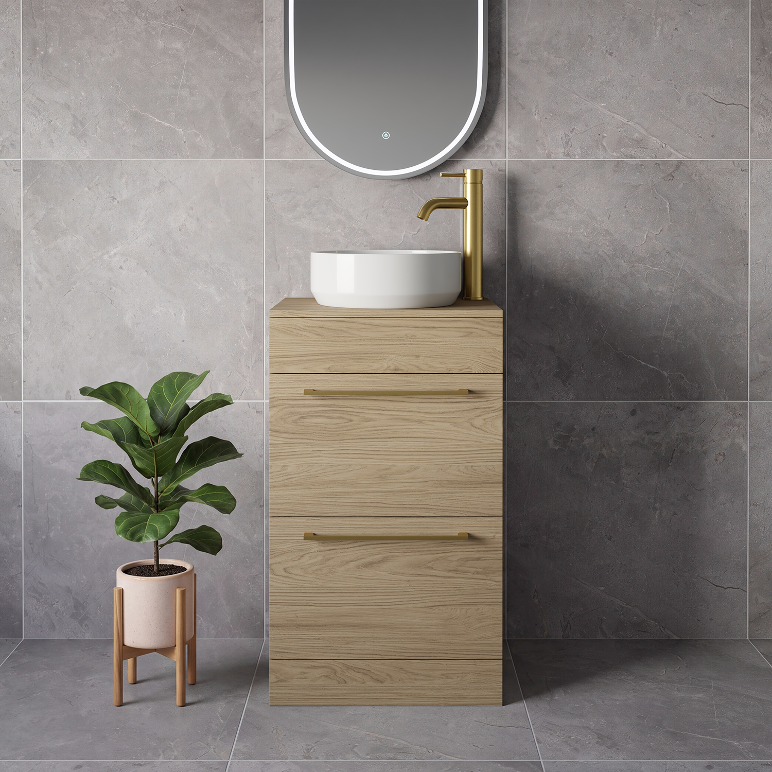 Napoli 390 2 Drawer Vanity Unit for Countertop Basins