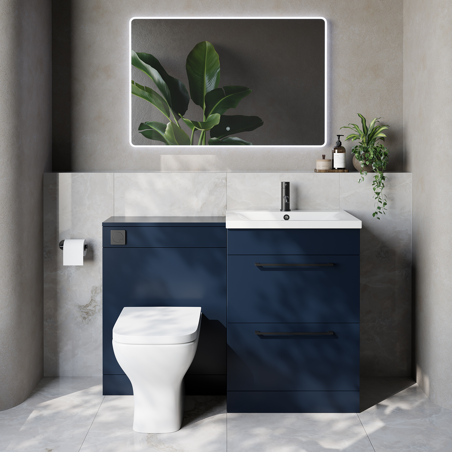 Napoli 460 Cento 2 Drawer Vanity Unit Toilet Suite with Glide Basin