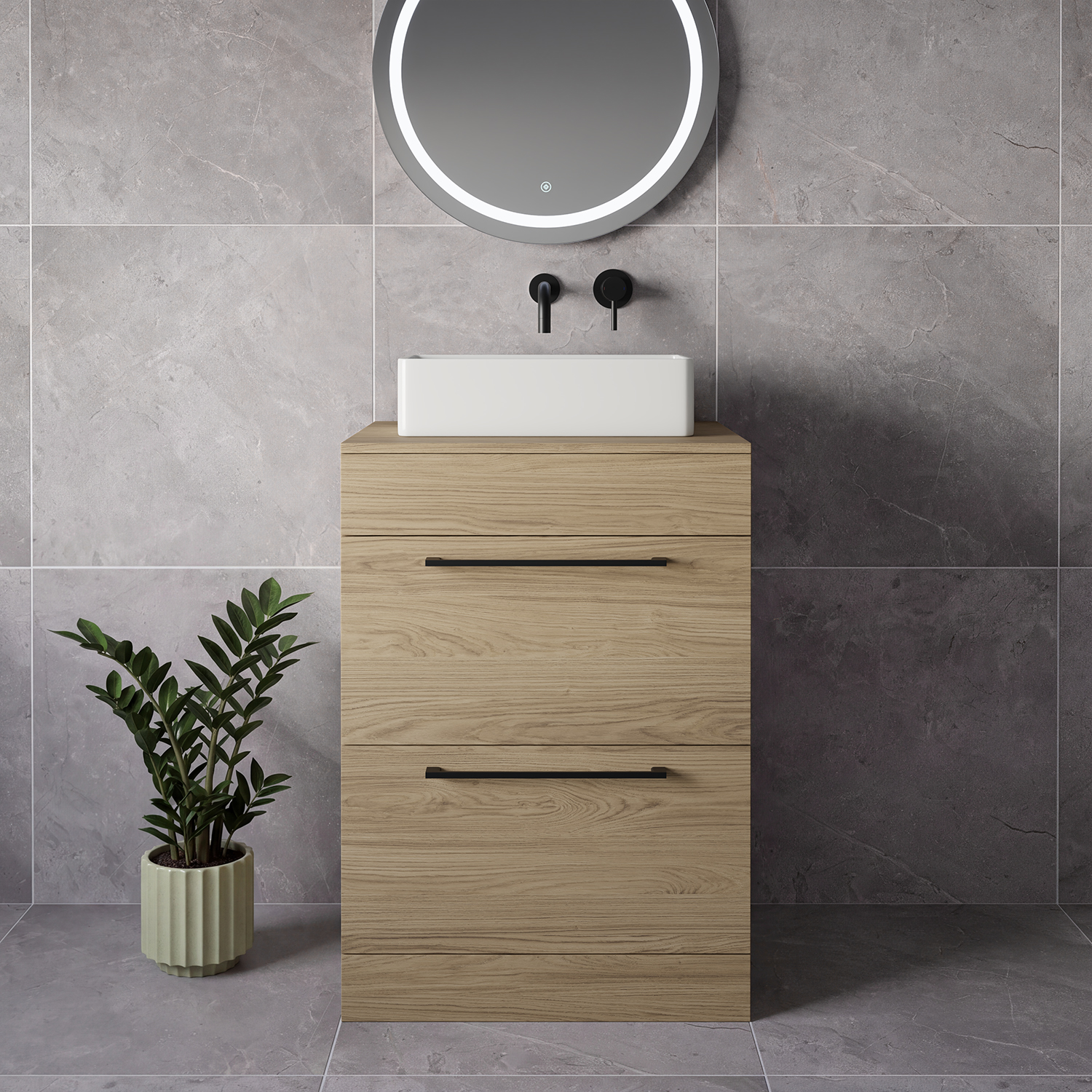 Napoli 460 2 Drawer Vanity Unit for Countertop Basins