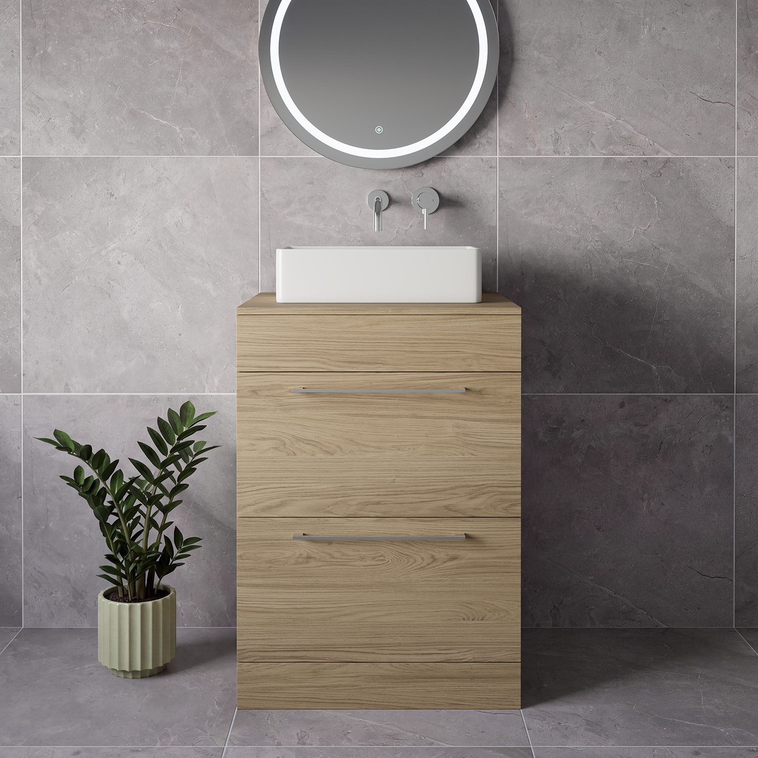 Napoli 460 2 Drawer Vanity Unit for Countertop Basins