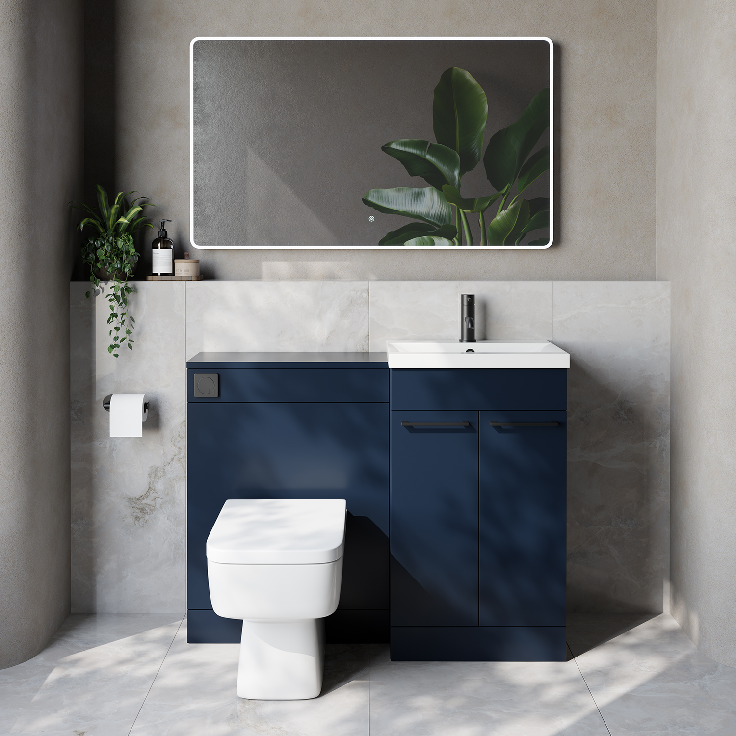 Napoli 390 Cento 2 Door Vanity Unit Toilet Suite with Glide Basin
