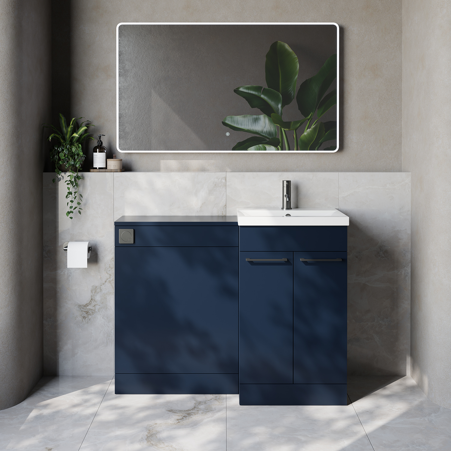 Napoli 390 Cento 2 Door Vanity Unit Toilet Suite with Glide Basin