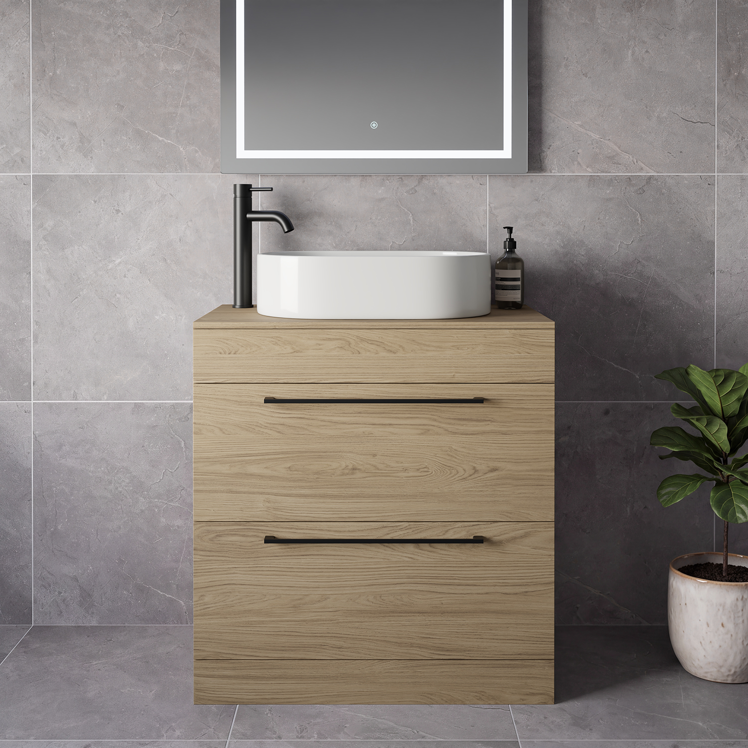 Napoli 460 2 Drawer Vanity Unit for Countertop Basins
