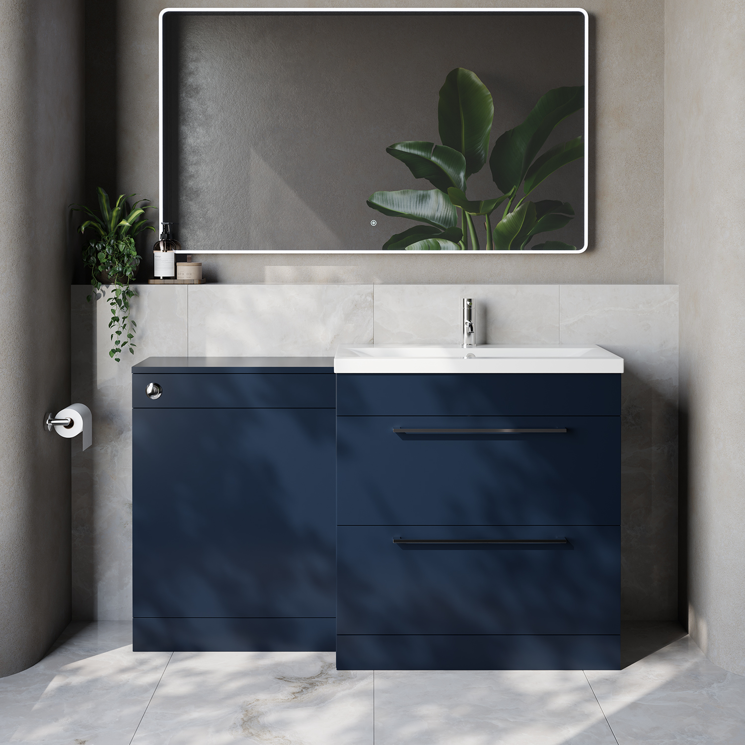 Napoli 390 Cento 2 Drawer Vanity Unit Toilet Suite with Glide Basin