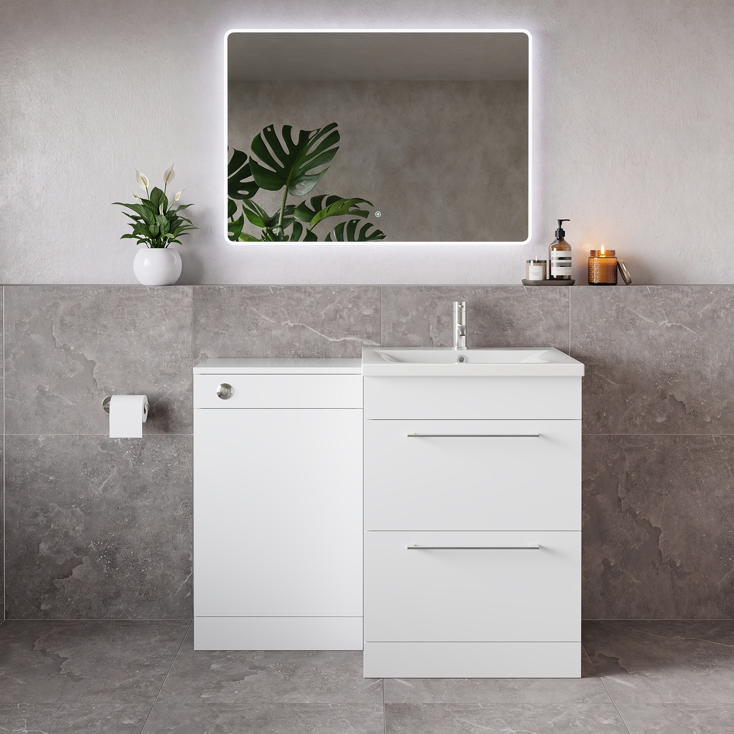 Napoli 460 2 Drawer Vanity Unit Toilet Suite with Glide Basin