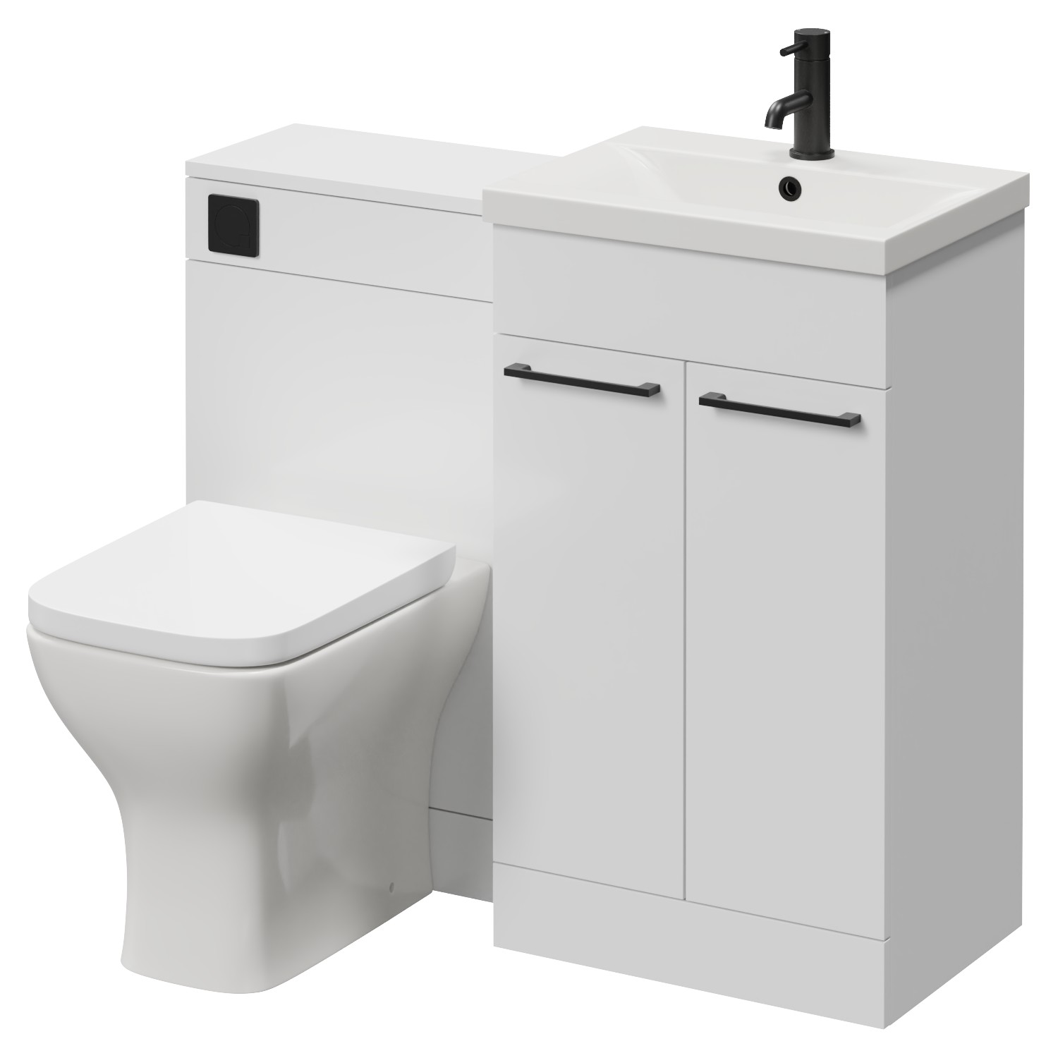 Napoli 390 2 Door Vanity Unit Toilet Suite with Glide Basin