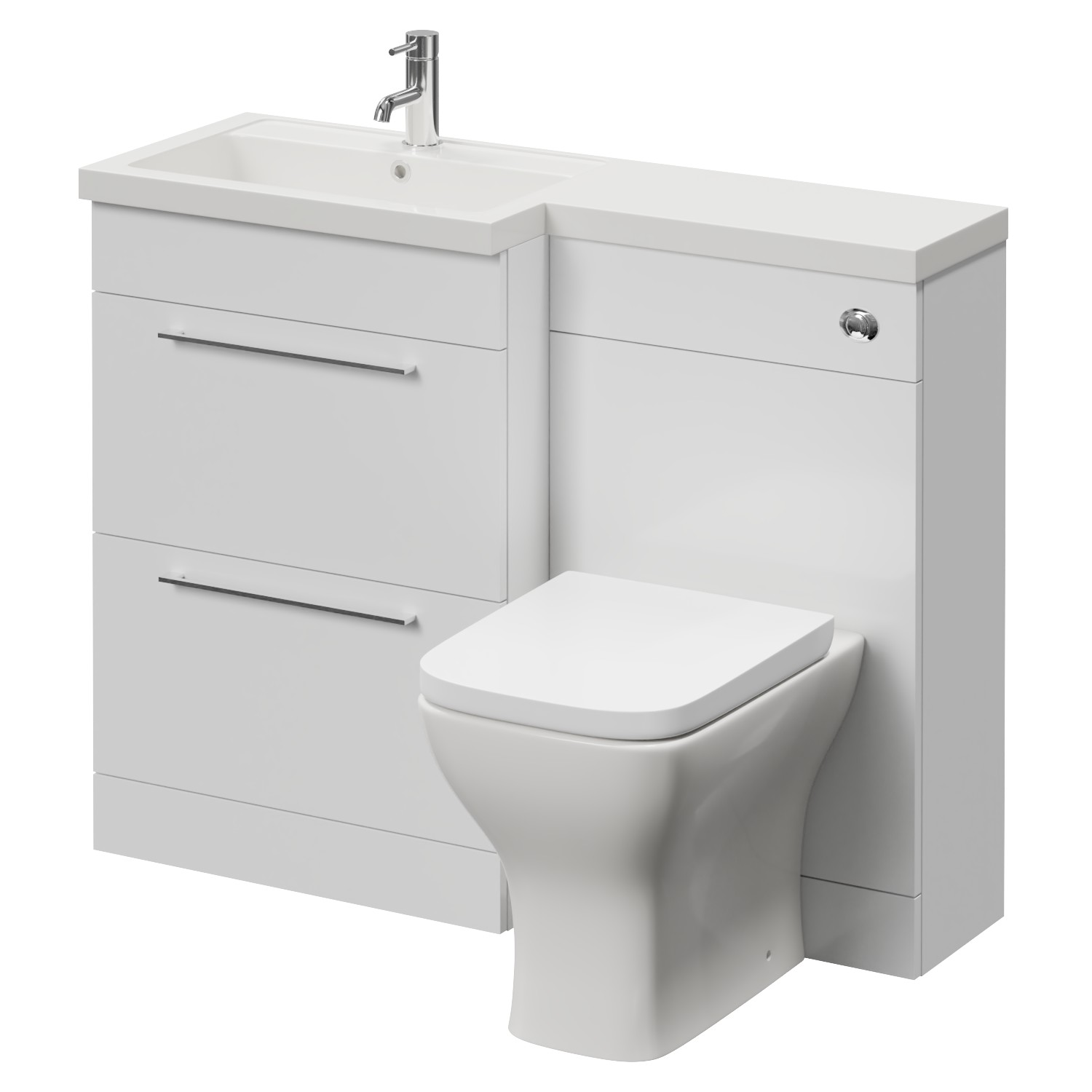 Napoli 390 2 Drawer Vanity Unit Toilet Suite with Square Left Hand Lucia Basin