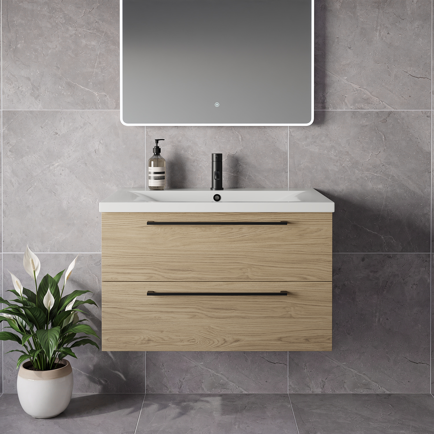 Napoli 460 Wall Mounted 2 Drawer Vanity Unit with Glide Basin
