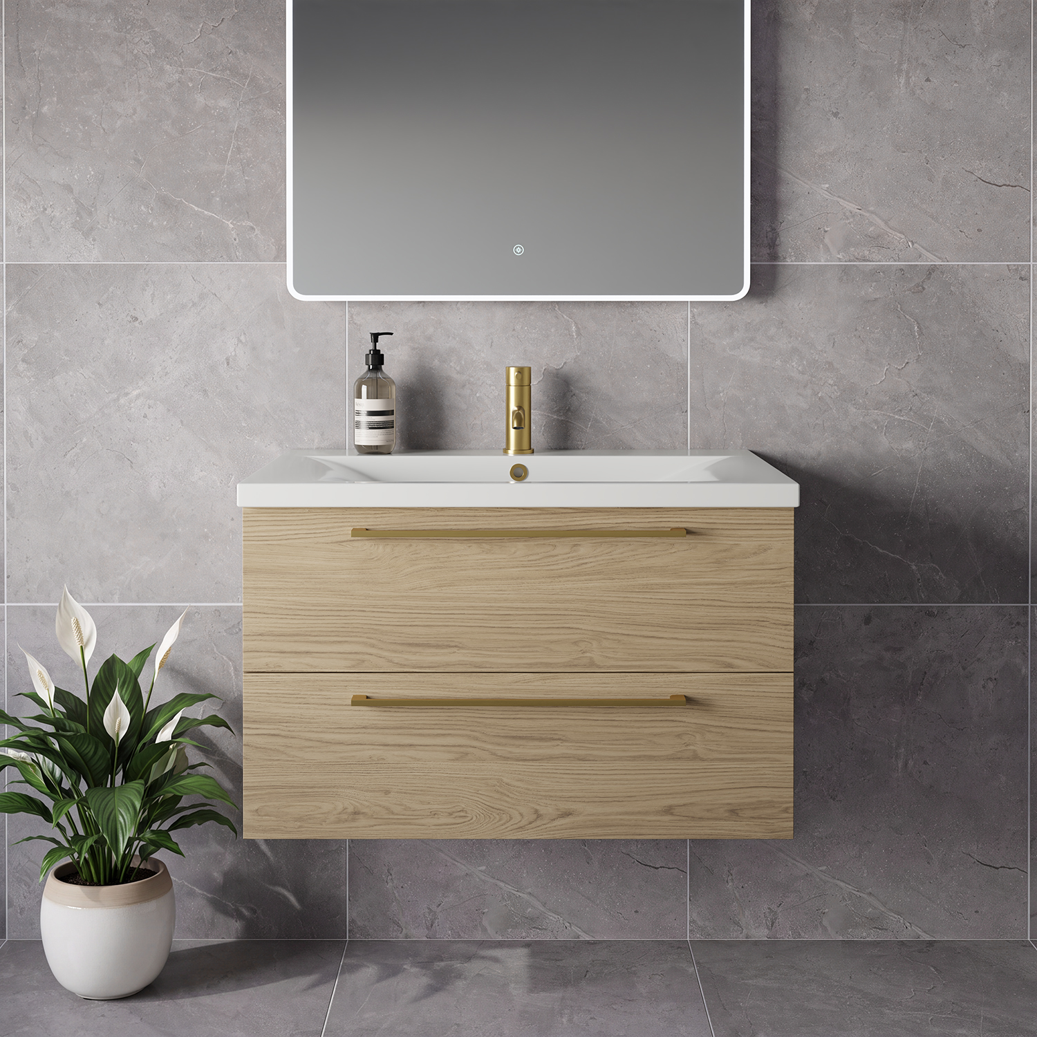 Napoli 460 Wall Mounted 2 Drawer Vanity Unit with Glide Basin