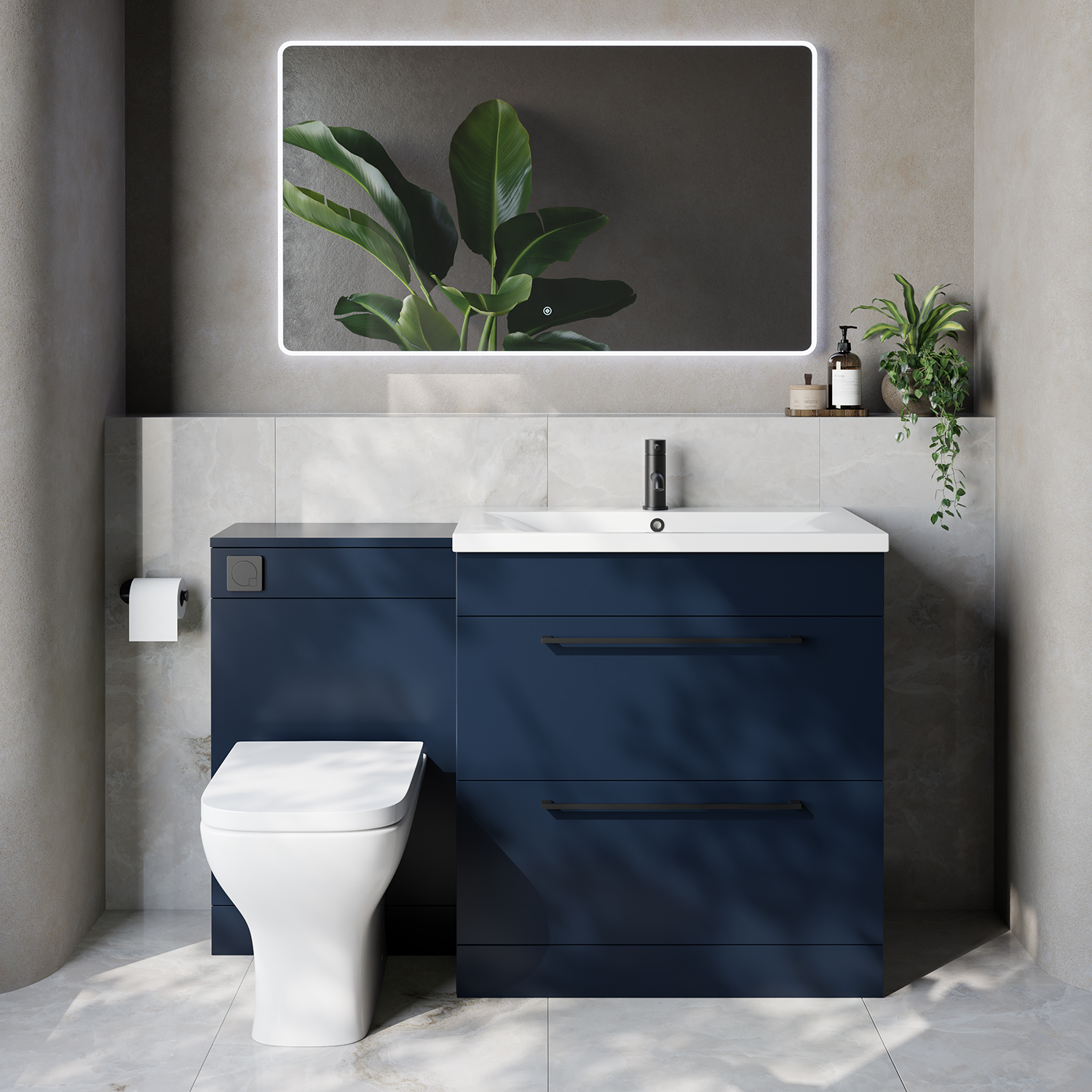 Napoli 460 2 Drawer Vanity Unit Toilet Suite with Glide Basin