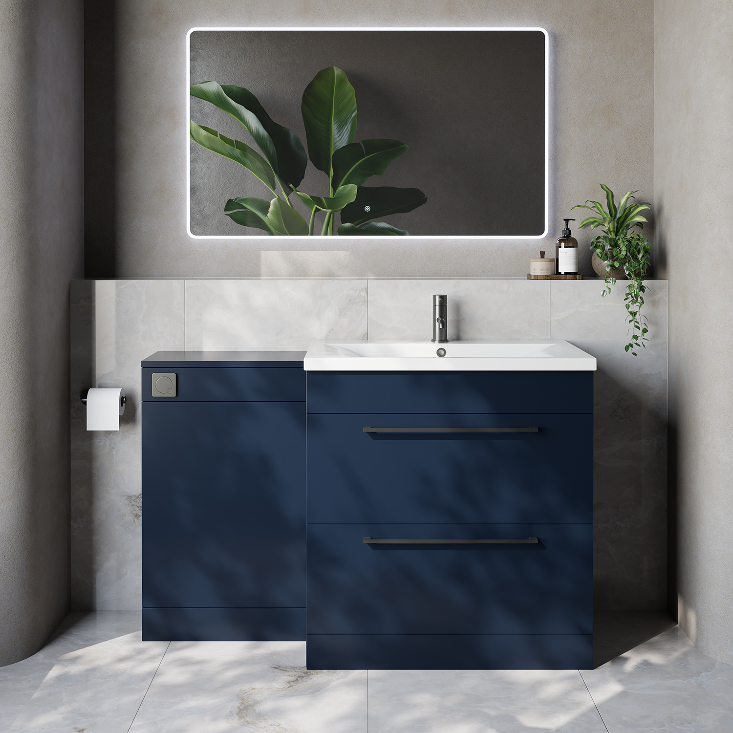 Napoli 460 2 Drawer Vanity Unit Toilet Suite with Glide Basin