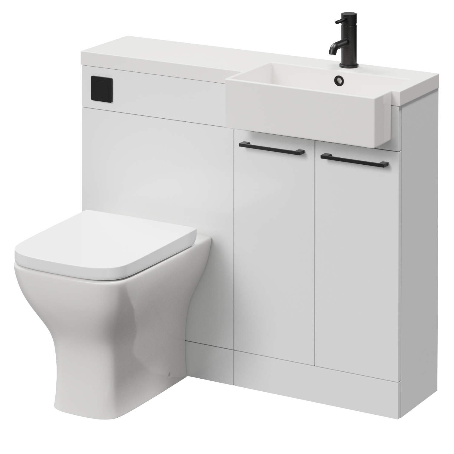 Napoli 250 2 Door Vanity Unit Toilet Suite with Right Hand Square Rico Semi Recessed Basin