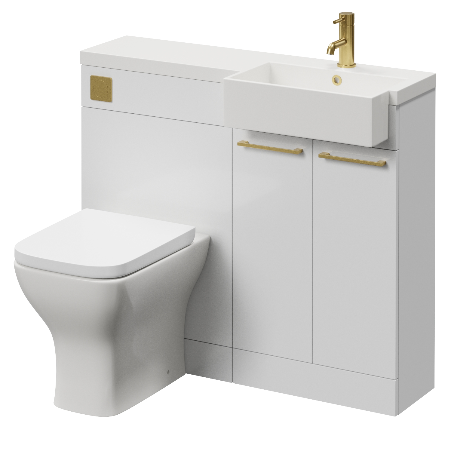 Napoli 250 2 Door Vanity Unit Toilet Suite with Right Hand Square Rico Semi Recessed Basin