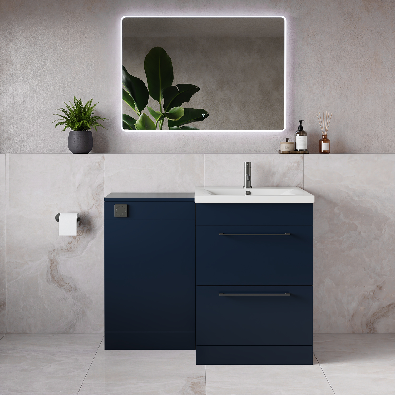 Napoli 460 2 Drawer Vanity Unit Toilet Suite with Glide Basin