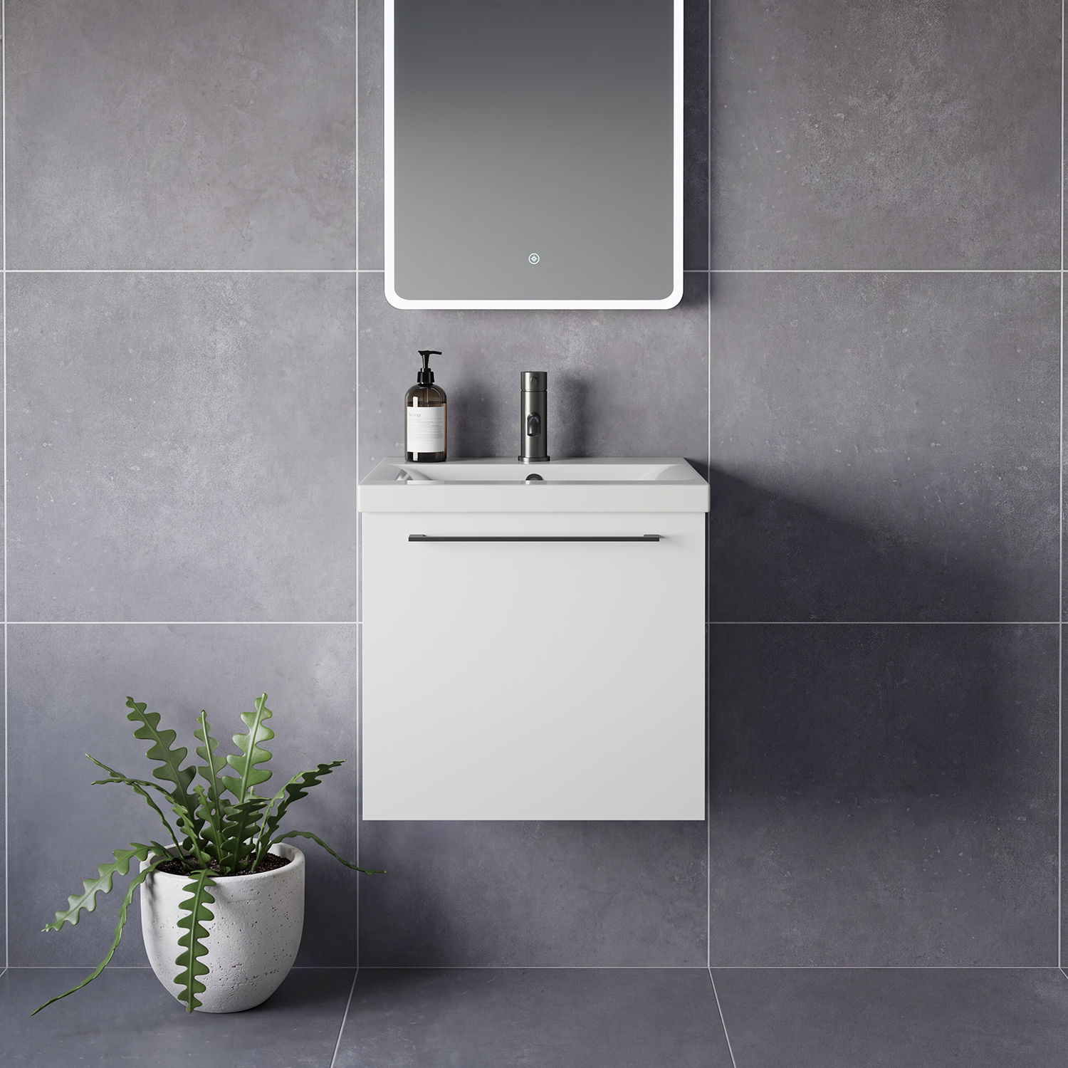 Napoli 390 Wall Mounted Single Drawer Vanity Unit with Glide Basin
