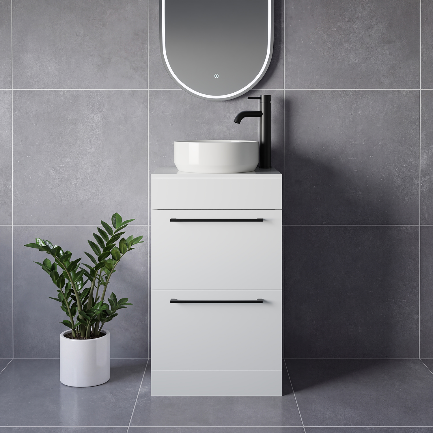 Napoli 390 2 Drawer Vanity Unit for Countertop Basins