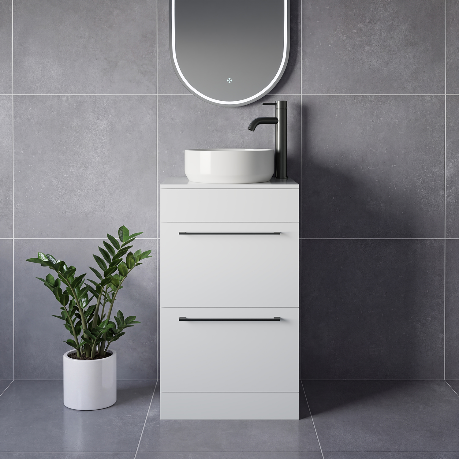 Napoli 390 2 Drawer Vanity Unit for Countertop Basins