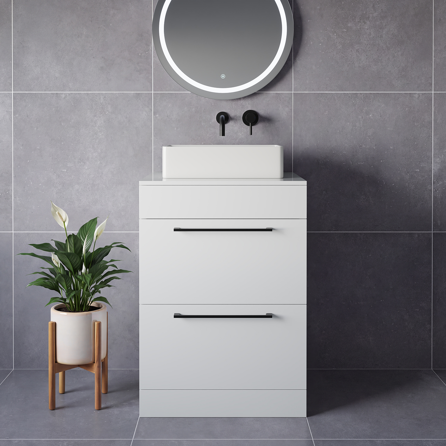 Napoli 460 2 Drawer Vanity Unit for Countertop Basins
