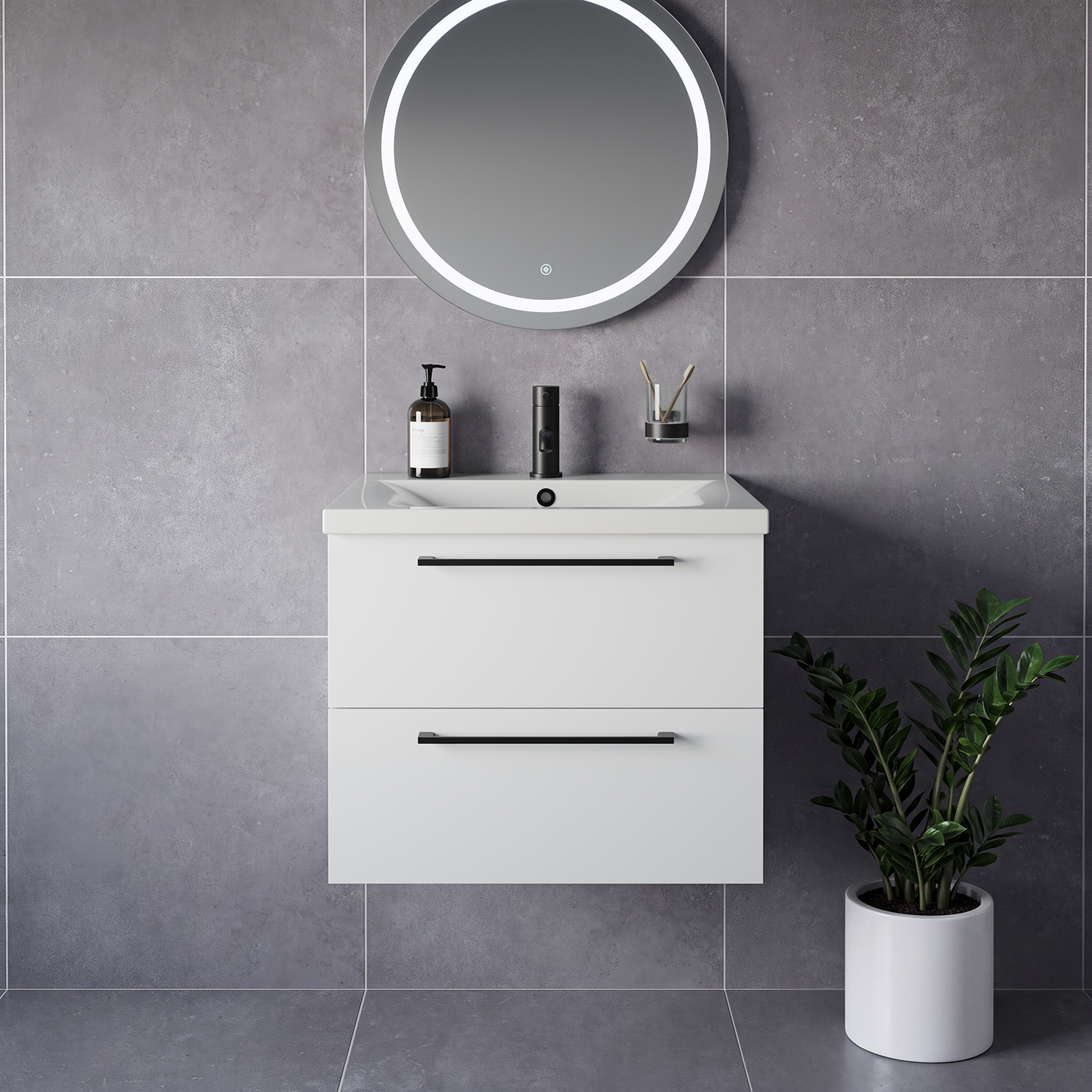 Napoli 460 Wall Mounted 2 Drawer Vanity Unit with Glide Basin