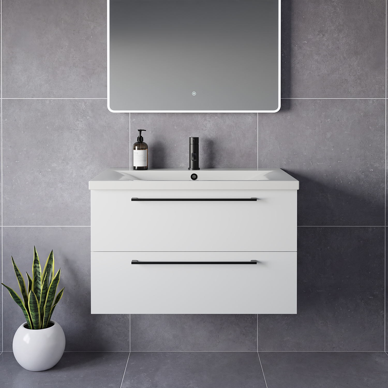 Napoli 460 Wall Mounted 2 Drawer Vanity Unit with Glide Basin