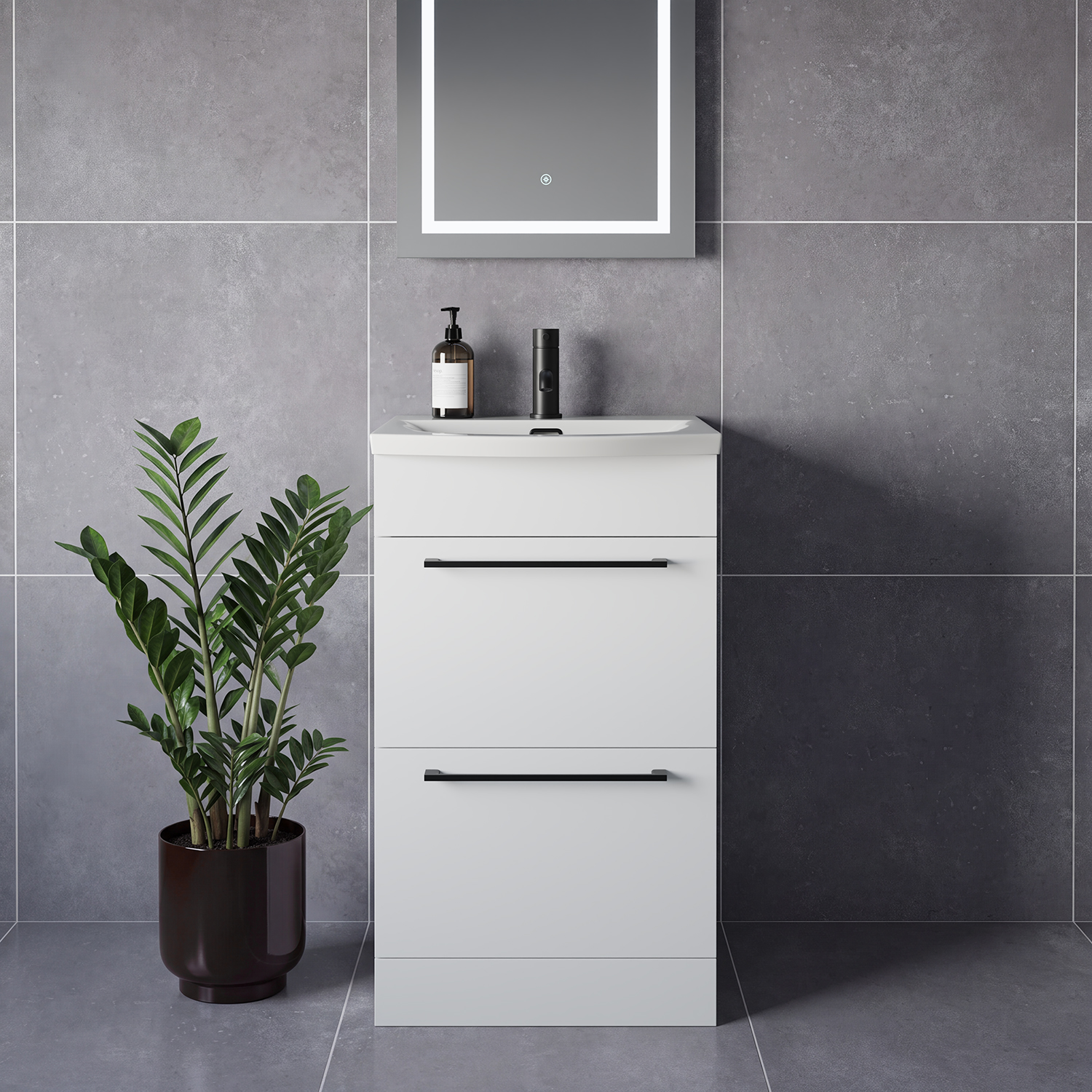 Napoli 390 2 Drawer Vanity Unit with Arc Basin