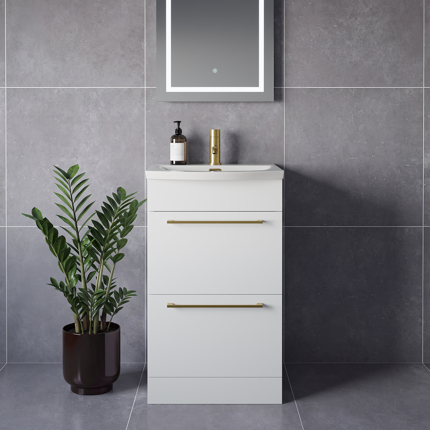 Napoli 390 2 Drawer Vanity Unit with Arc Basin