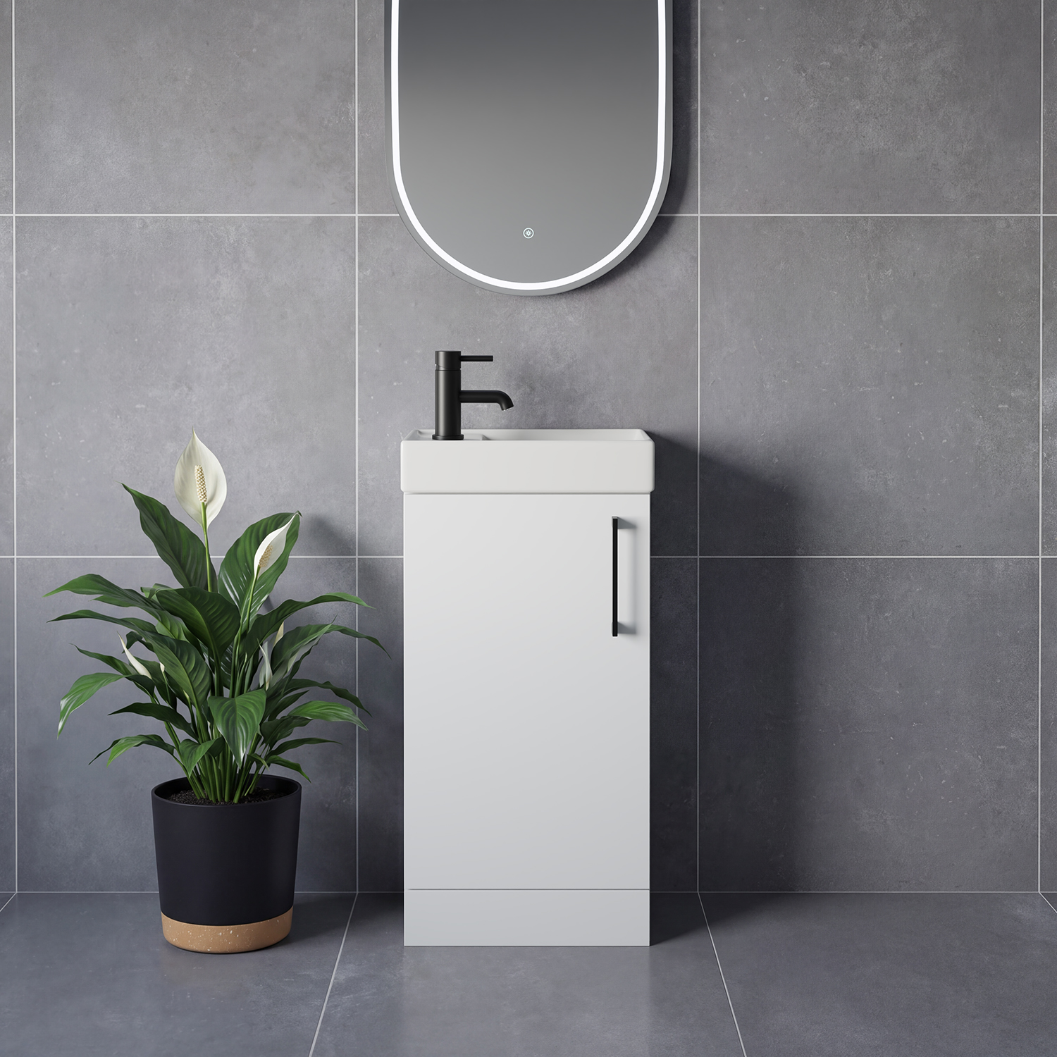 Napoli Cube Single Door Vanity Unit with Align Basin