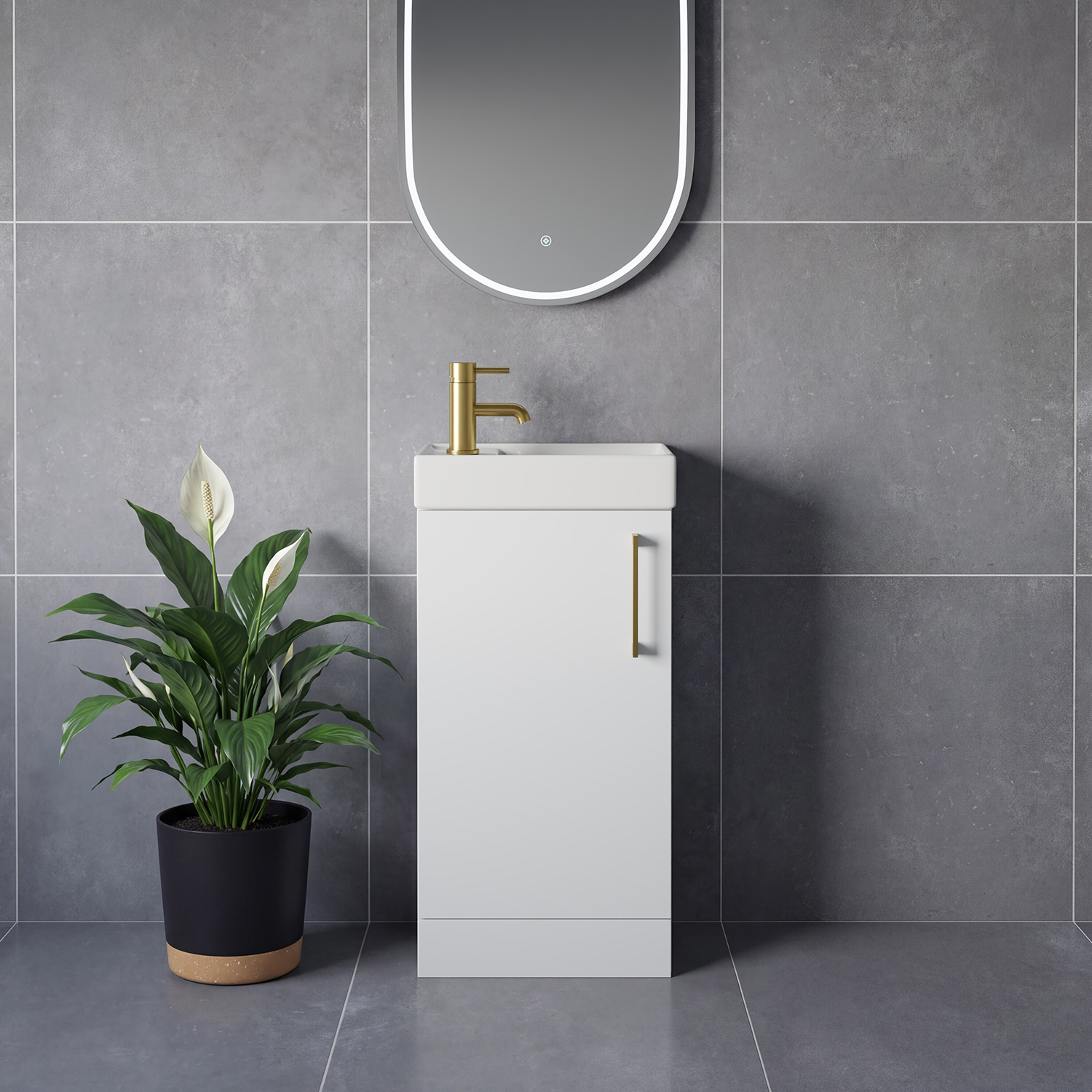 Napoli Cube Single Door Vanity Unit with Align Basin