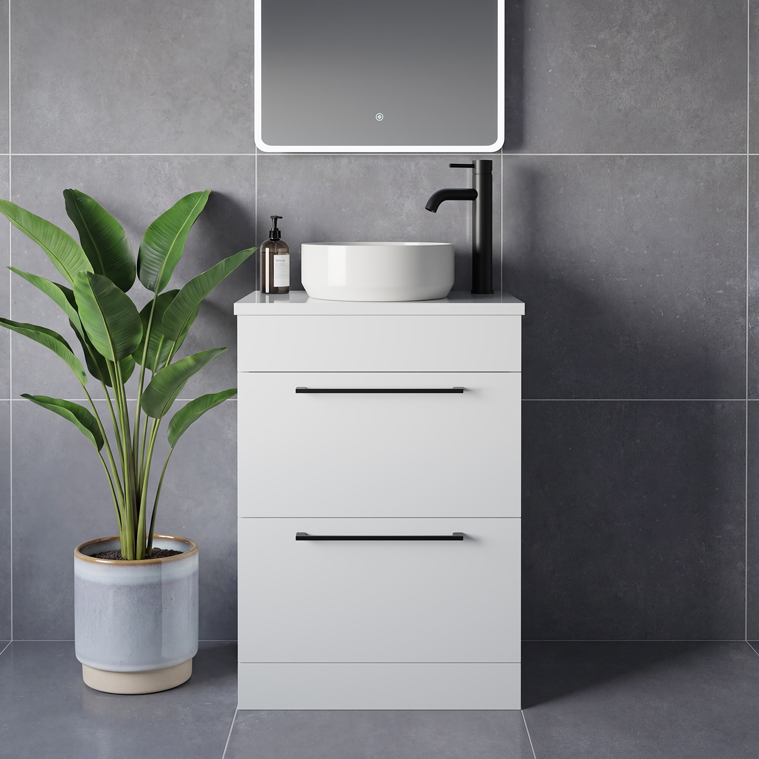 Napoli 390 2 Drawer Vanity Unit for Countertop Basins
