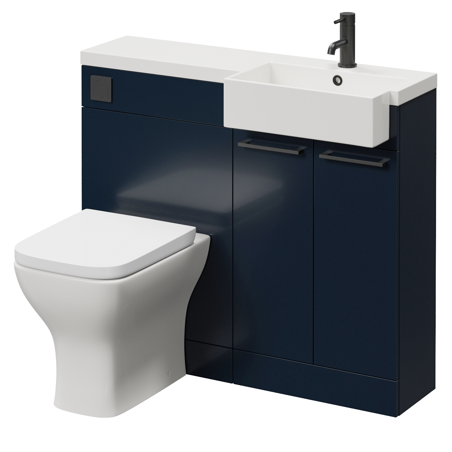 Napoli 250 2 Door Vanity Unit Toilet Suite with Right Hand Square Rico Semi Recessed Basin