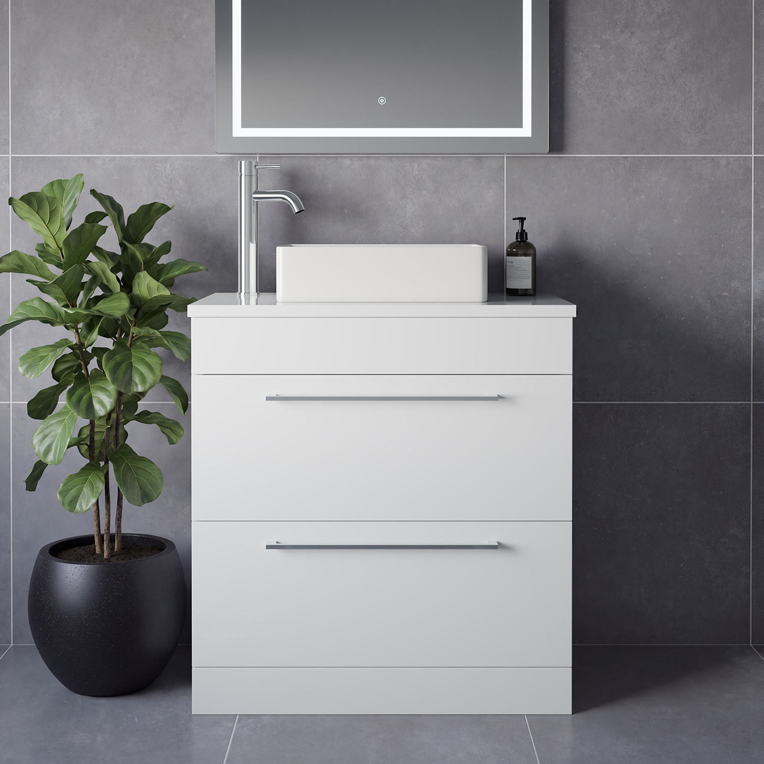 Napoli 390 2 Drawer Vanity Unit for Countertop Basins