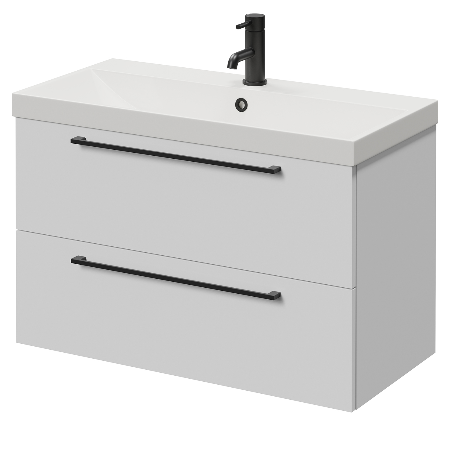 Napoli 390 Wall Mounted 2 Drawer Vanity Unit with Rimini Basin