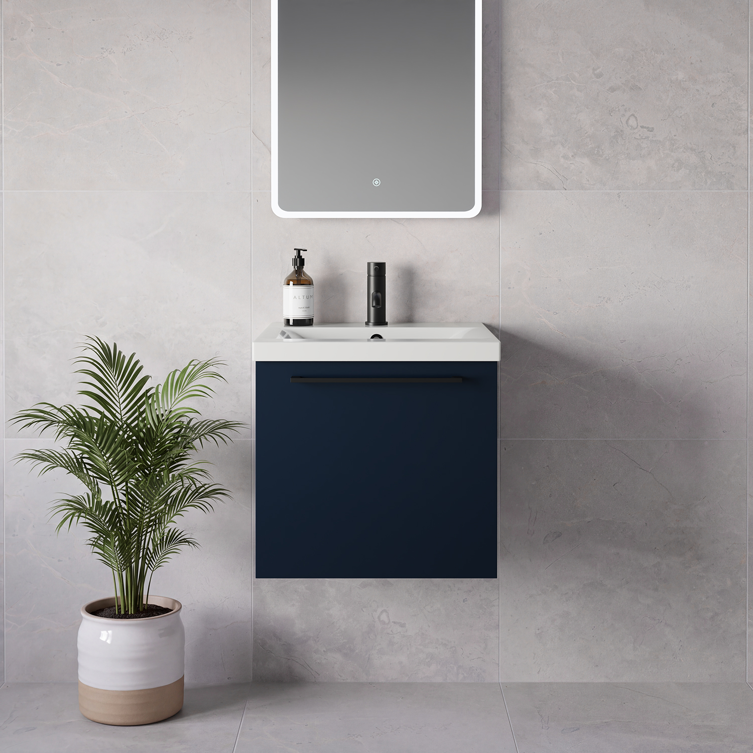 Napoli 390 Wall Mounted Single Drawer Vanity Unit with Glide Basin