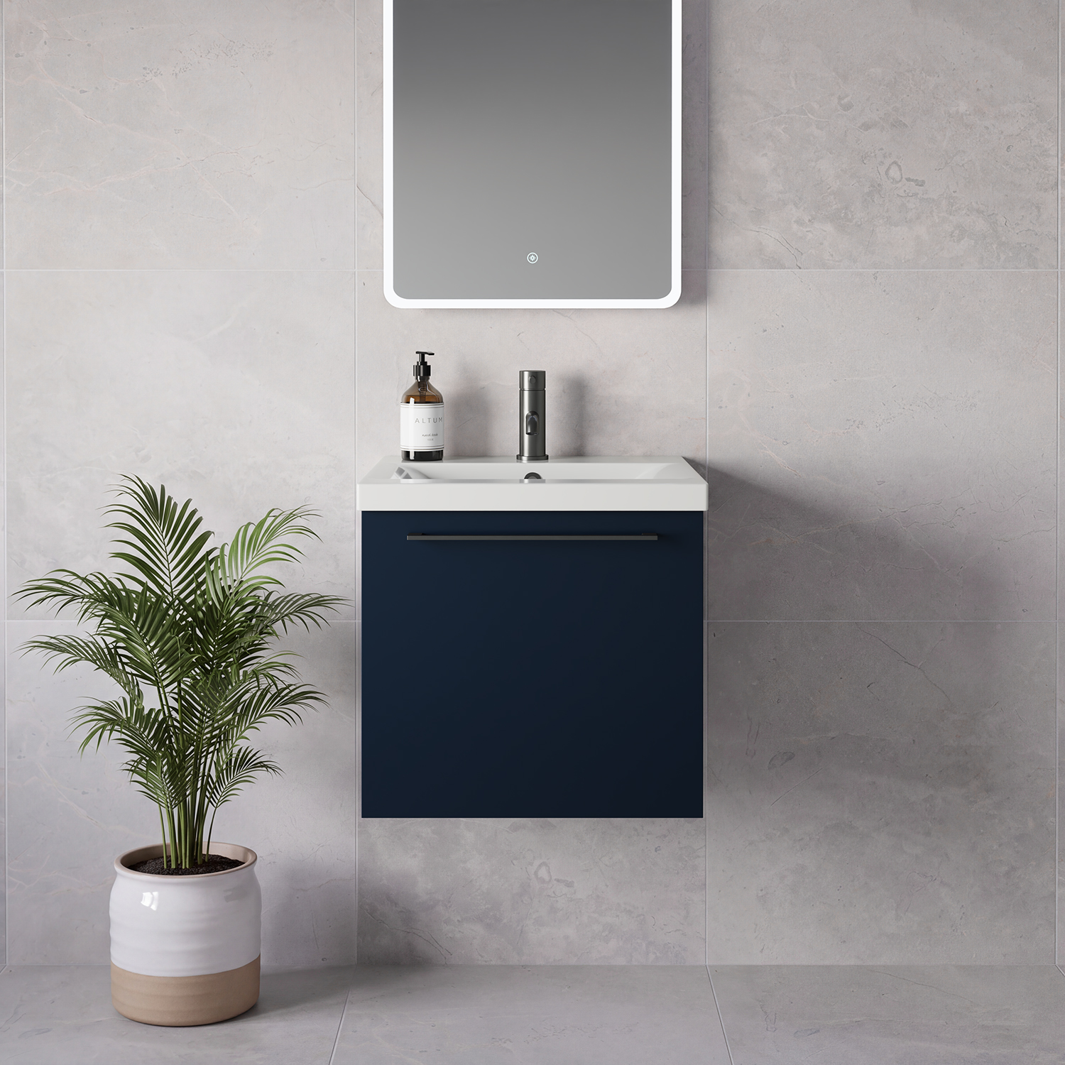 Napoli 390 Wall Mounted Single Drawer Vanity Unit with Glide Basin