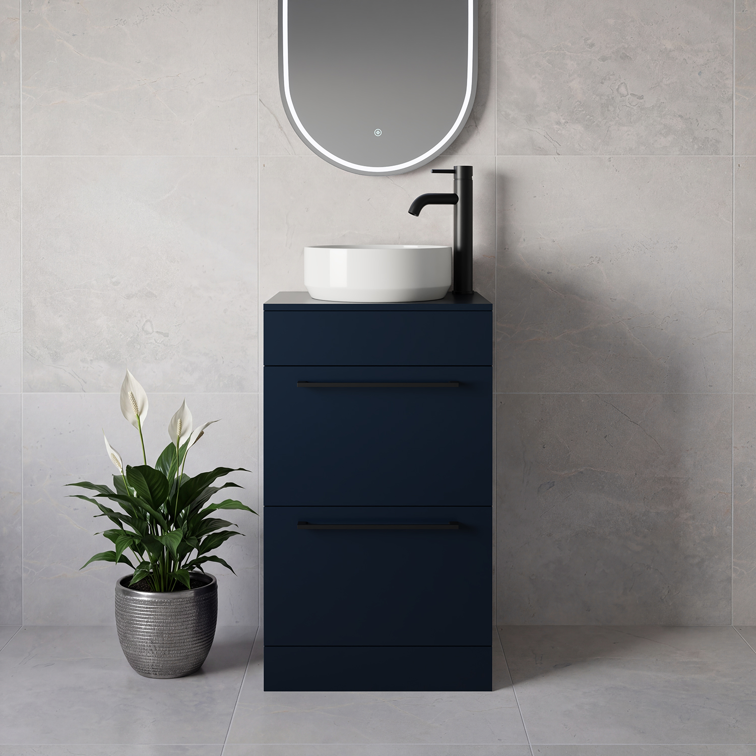Napoli 390 2 Drawer Vanity Unit for Countertop Basins
