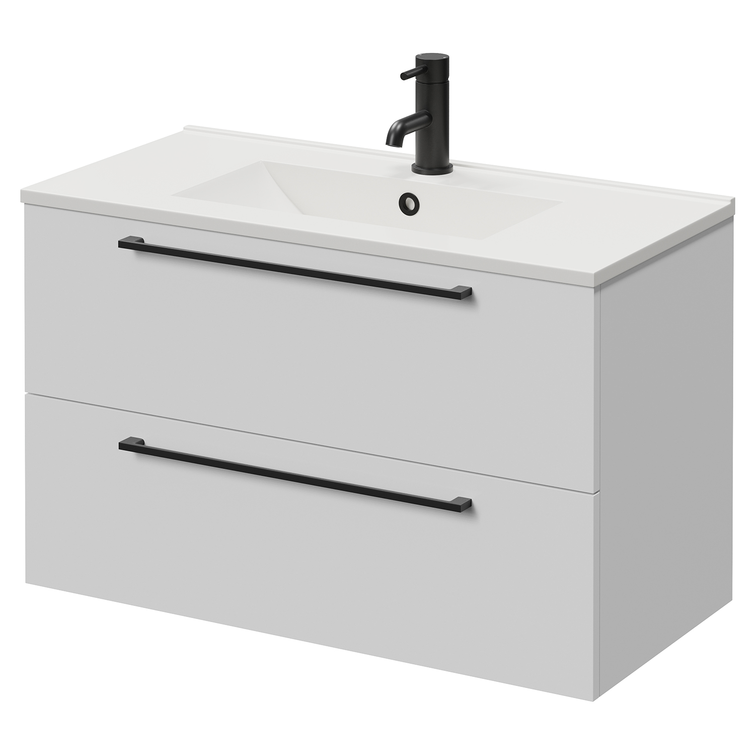 Napoli 390 Wall Mounted 2 Drawer Vanity Unit with Angel Basin