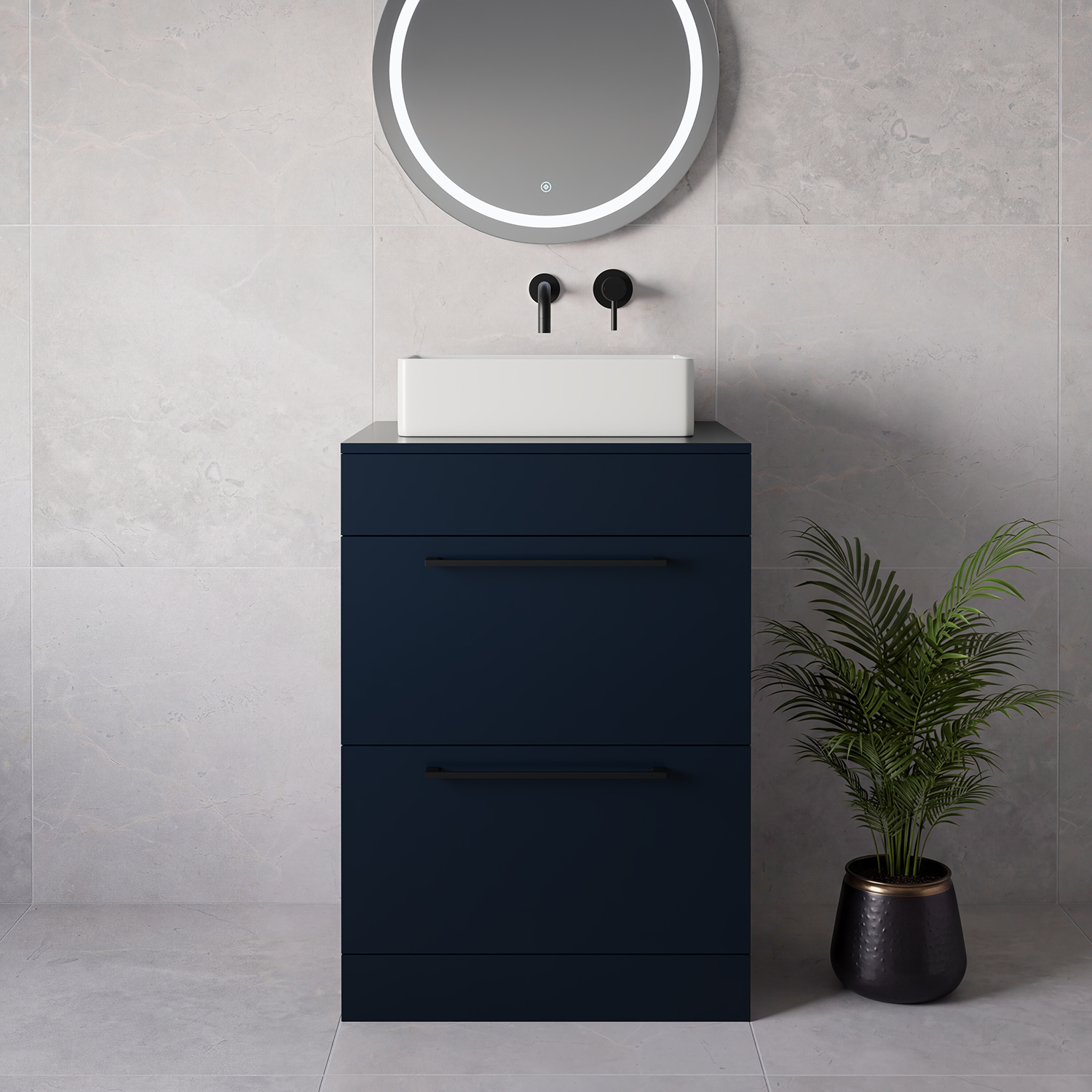 Napoli 460 2 Drawer Vanity Unit for Countertop Basins