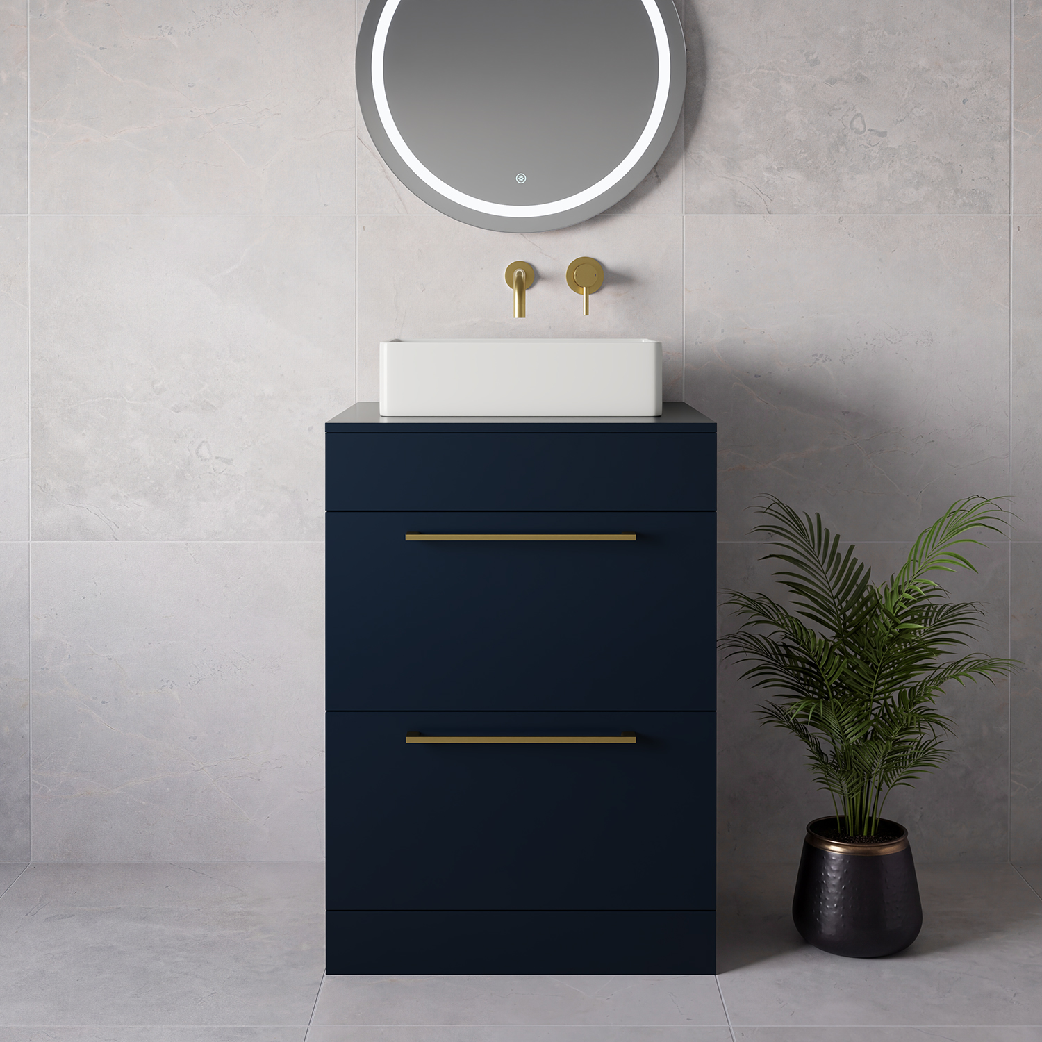 Napoli 460 2 Drawer Vanity Unit for Countertop Basins