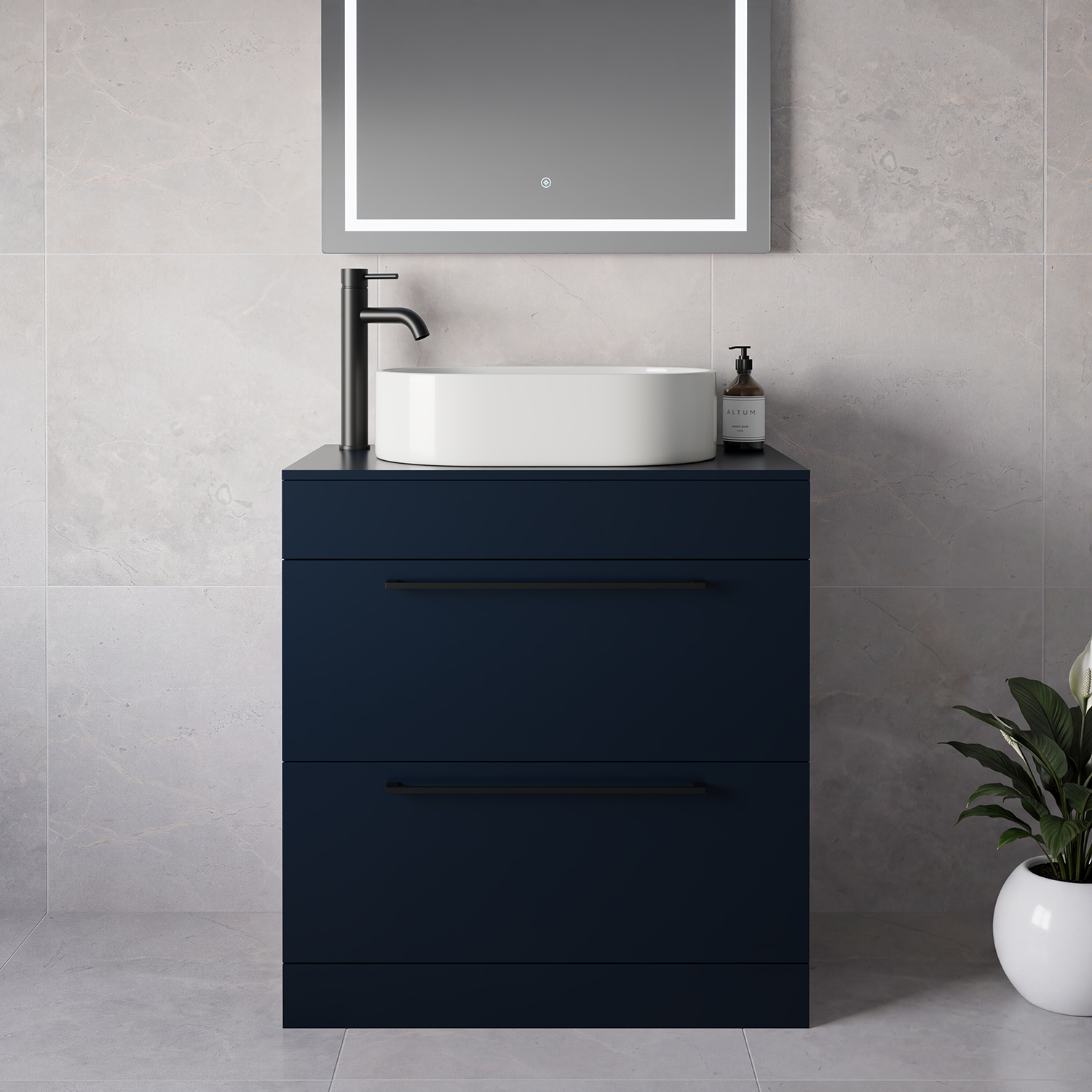 Napoli 460 2 Drawer Vanity Unit for Countertop Basins