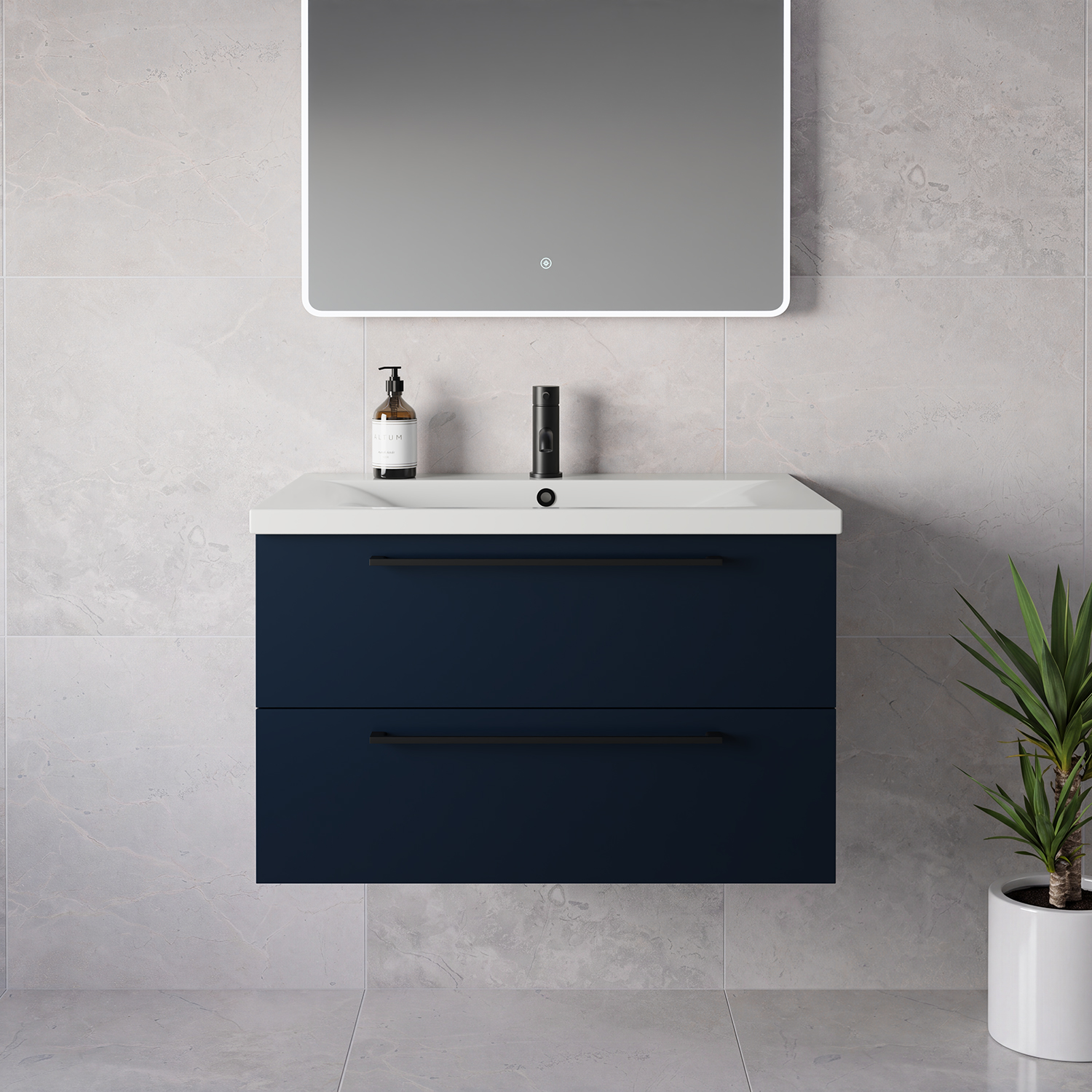 Napoli 460 Wall Mounted 2 Drawer Vanity Unit with Glide Basin
