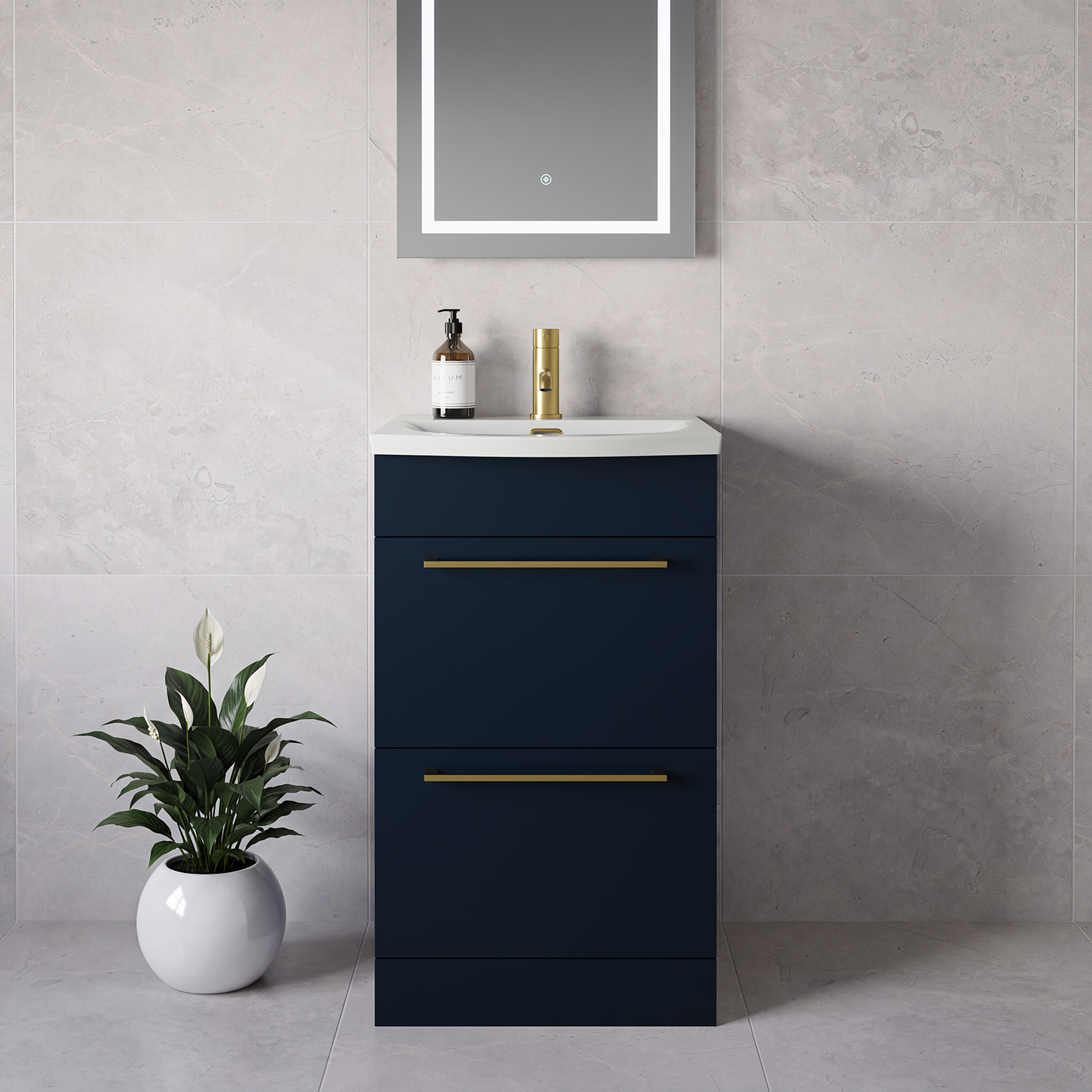 Napoli 390 2 Drawer Vanity Unit with Arc Basin