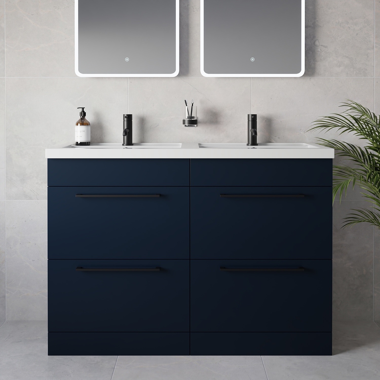 Napoli 390 4 Drawer Vanity Unit with Double Lucia Basins
