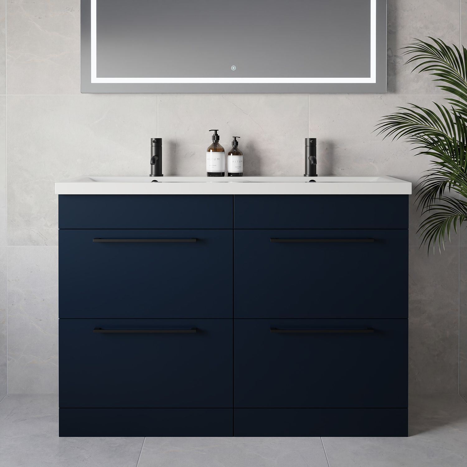 Napoli 390 4 Drawer Vanity Unit with Double Glide Basins