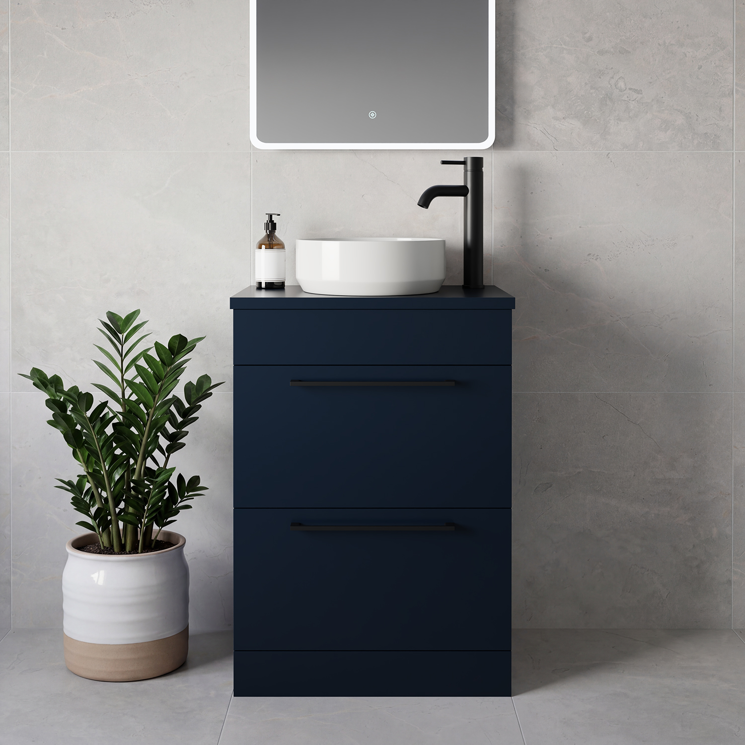 Napoli 390 2 Drawer Vanity Unit for Countertop Basins