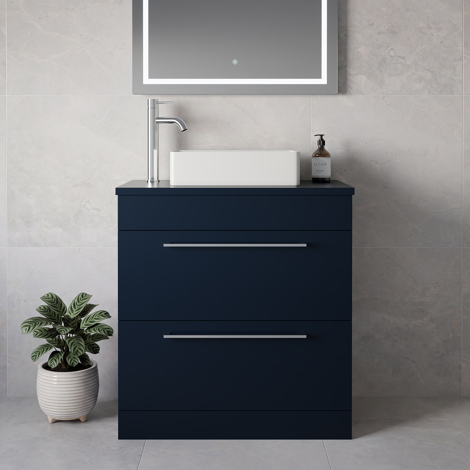 Napoli 390 2 Drawer Vanity Unit for Countertop Basins